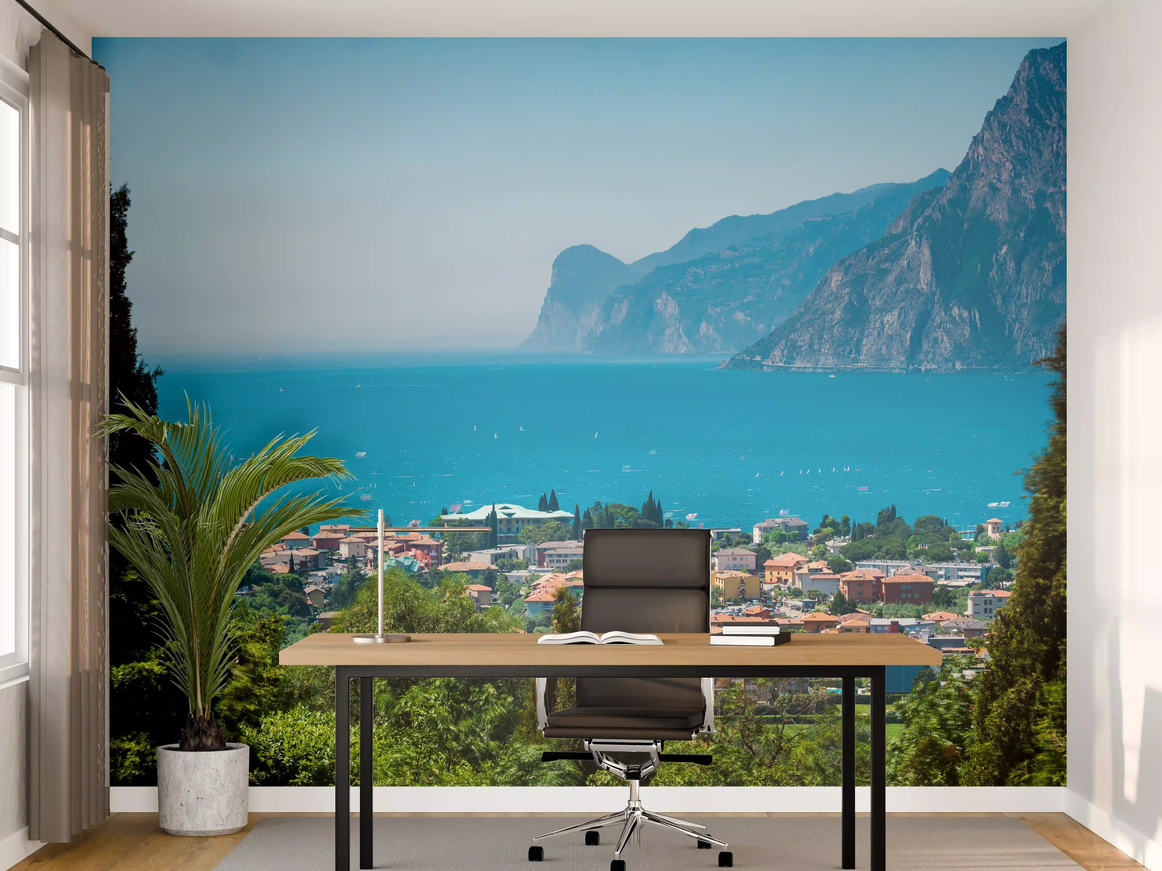 Büro Wandgestaltung - Aussicht vom Gipfel auf Gardasee