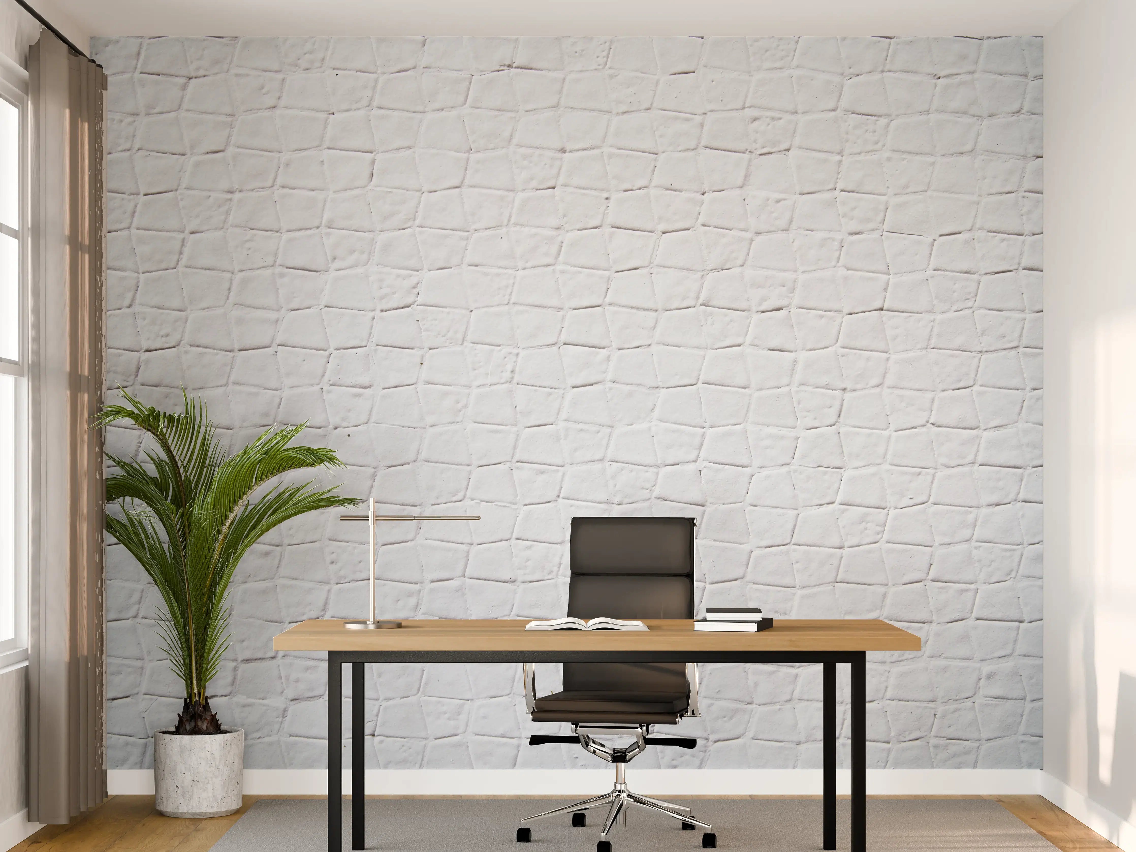 Büro Wandgestaltung - Backsteinmauertextur mit rissigen Fliesen