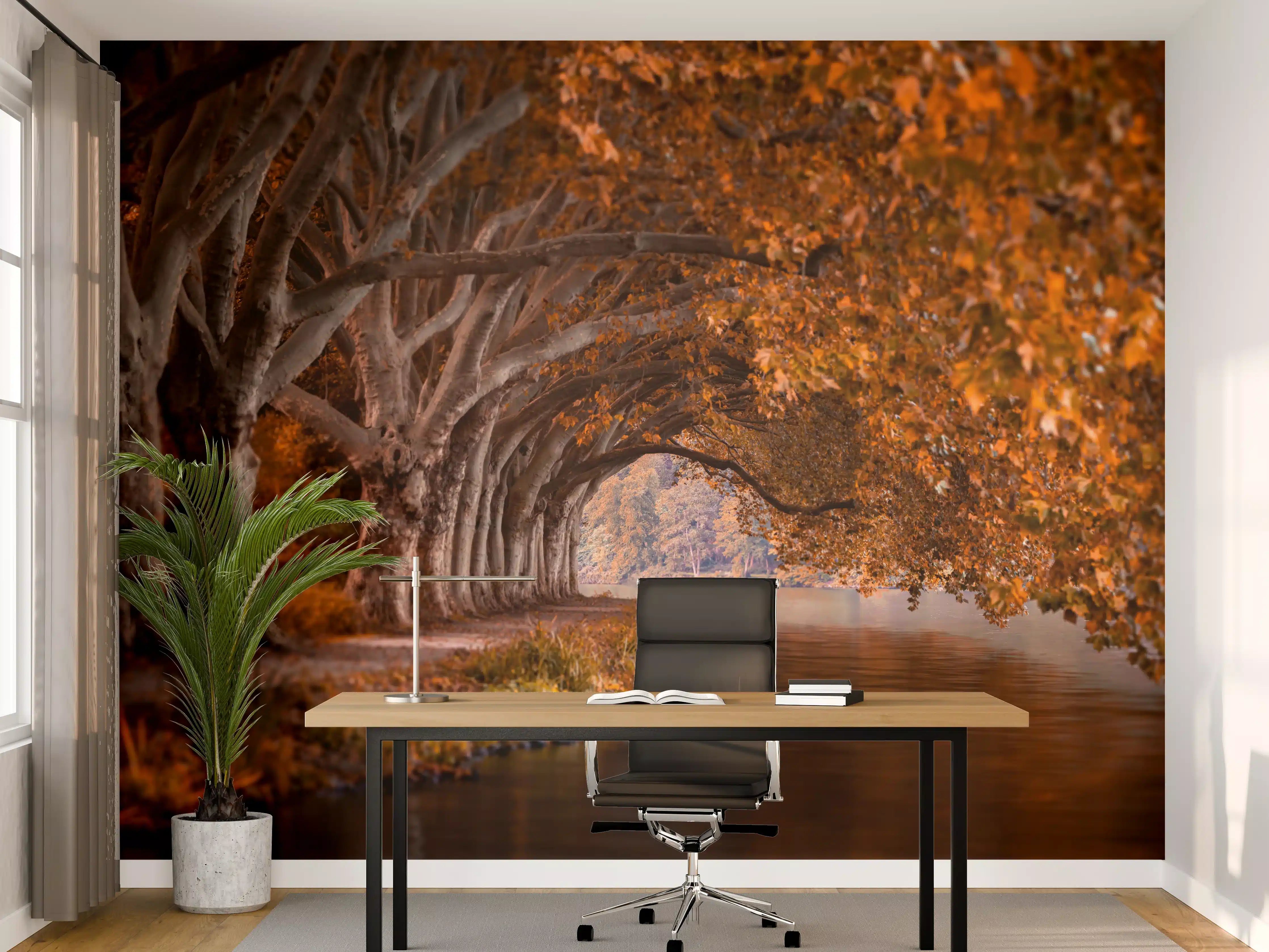 Büro Wandgestaltung - Baldeneysee in Essen im Herbst