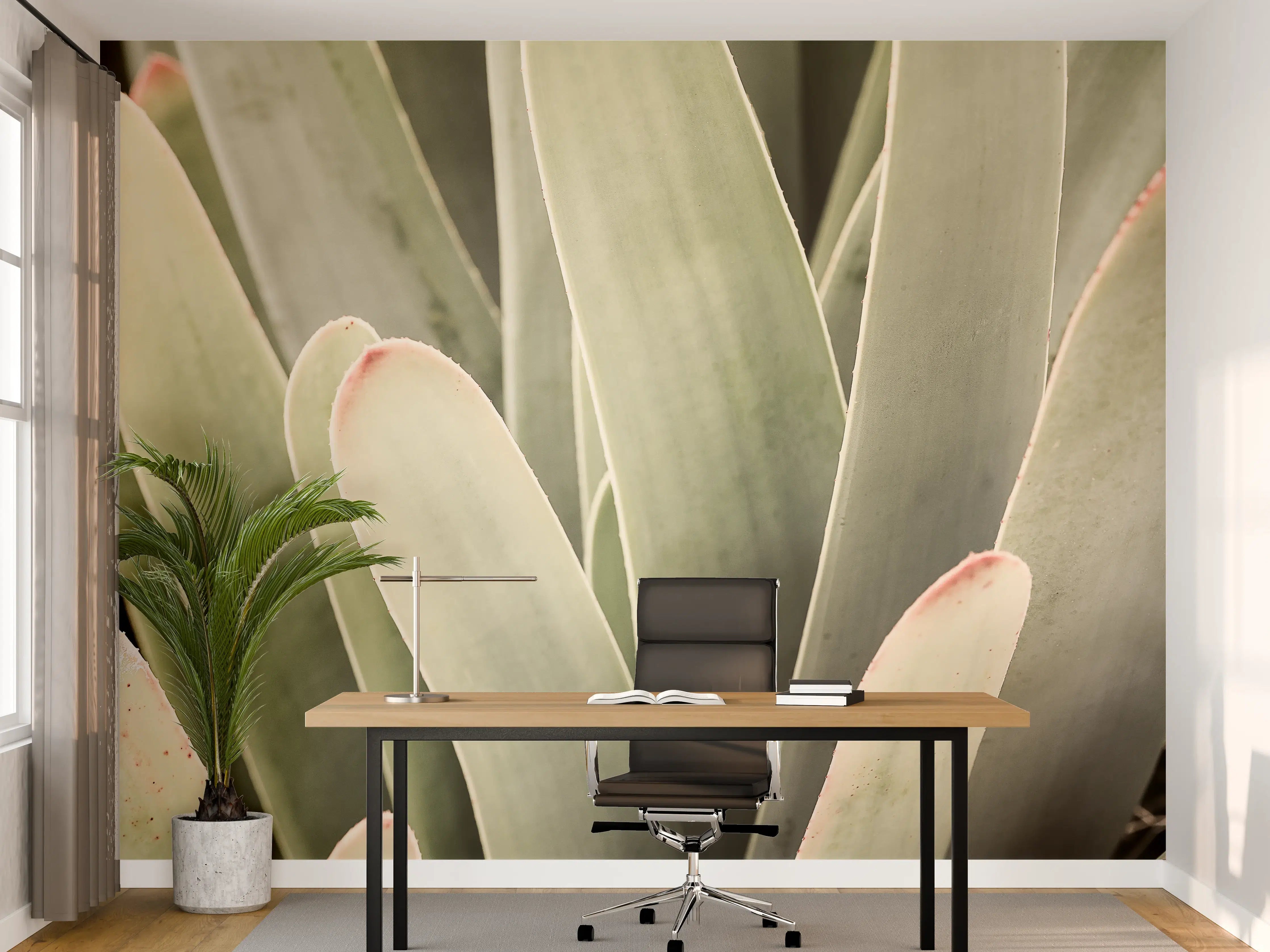 Büro Wandgestaltung - Baldrian mit grünen Blättern