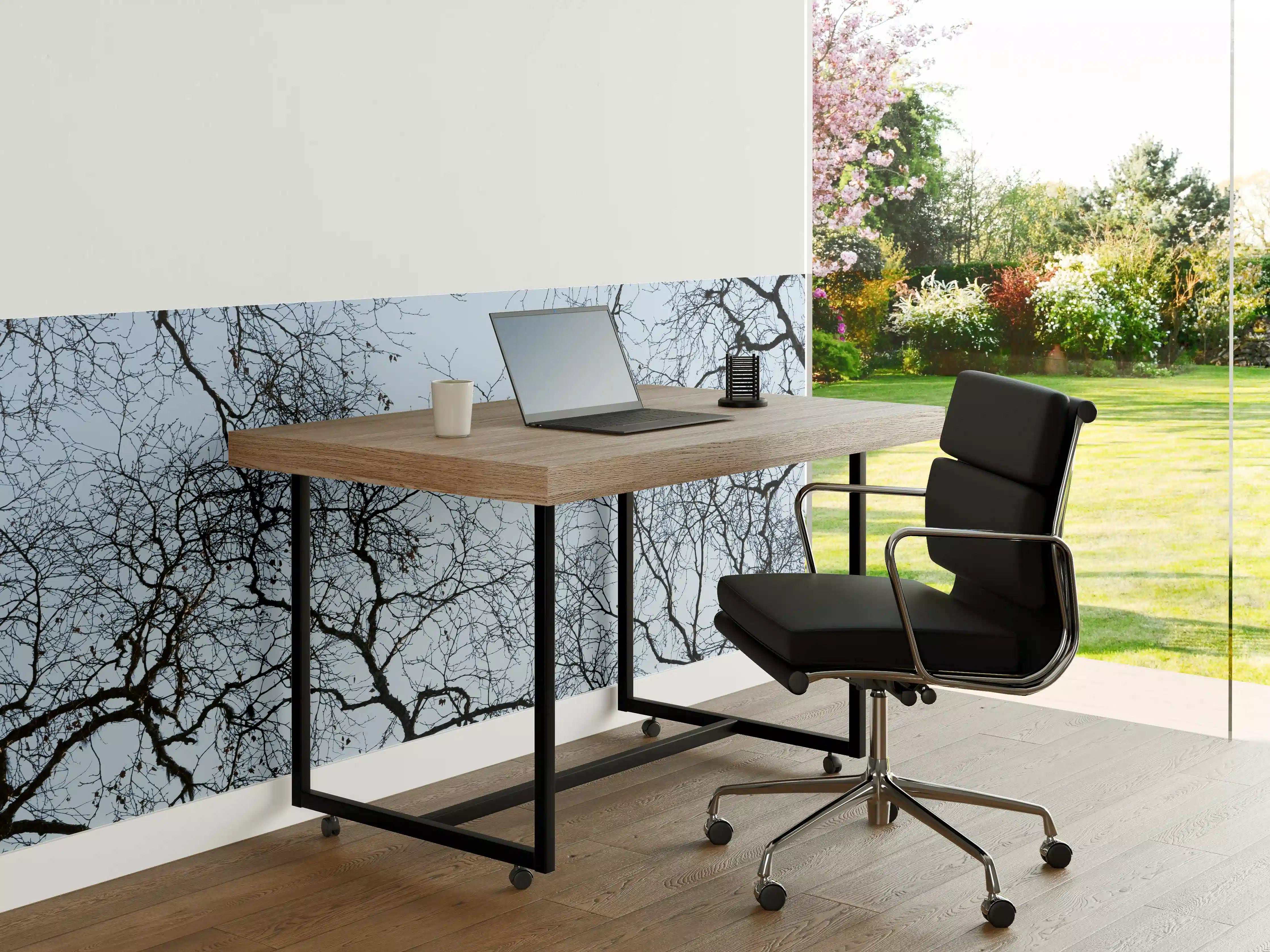 Büro Wandgestaltung - Baumkronen-Konturen Himmelblau