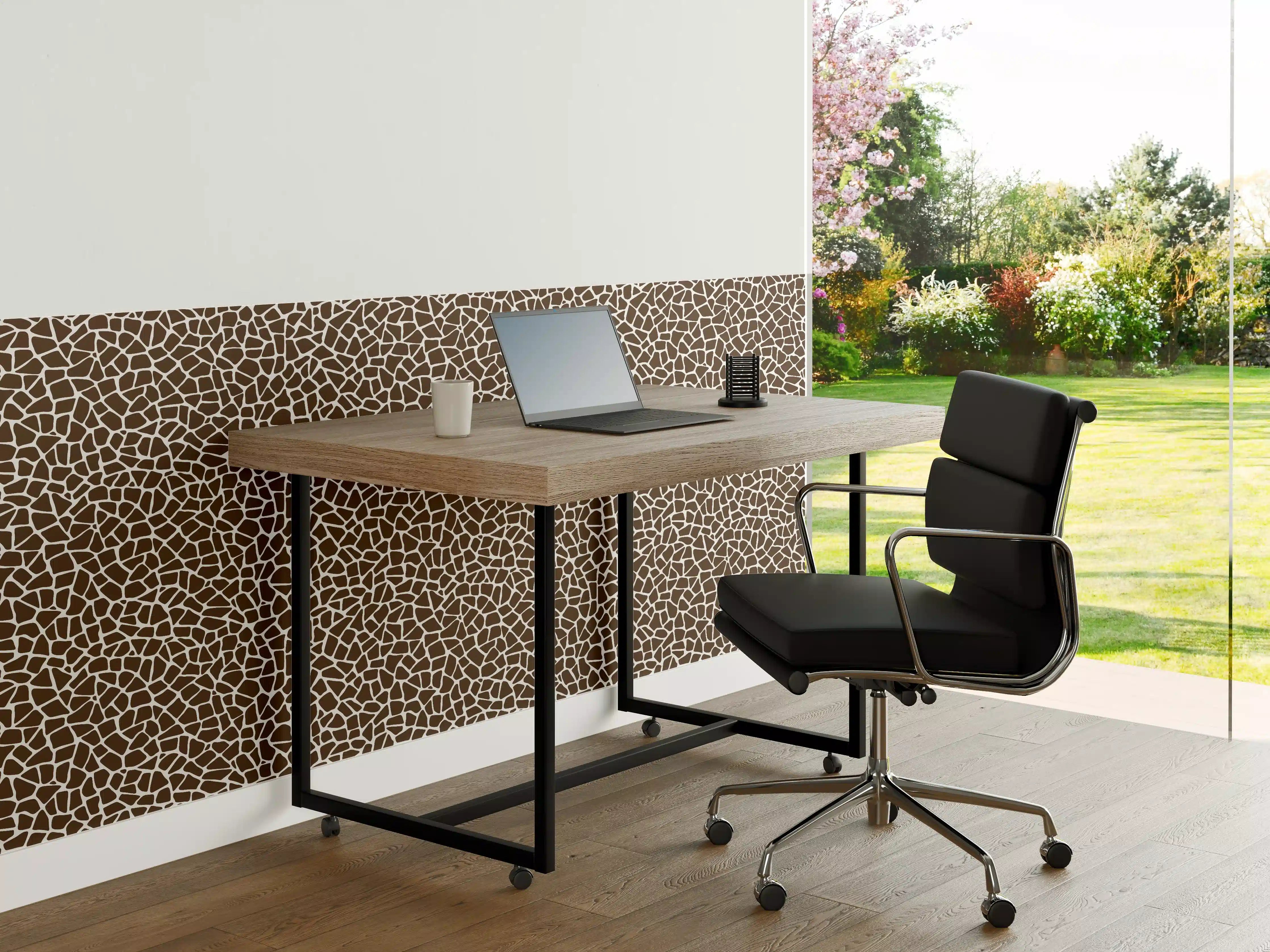 Büro Wandgestaltung - Beige- und Brauntöne, moderne Fliesen