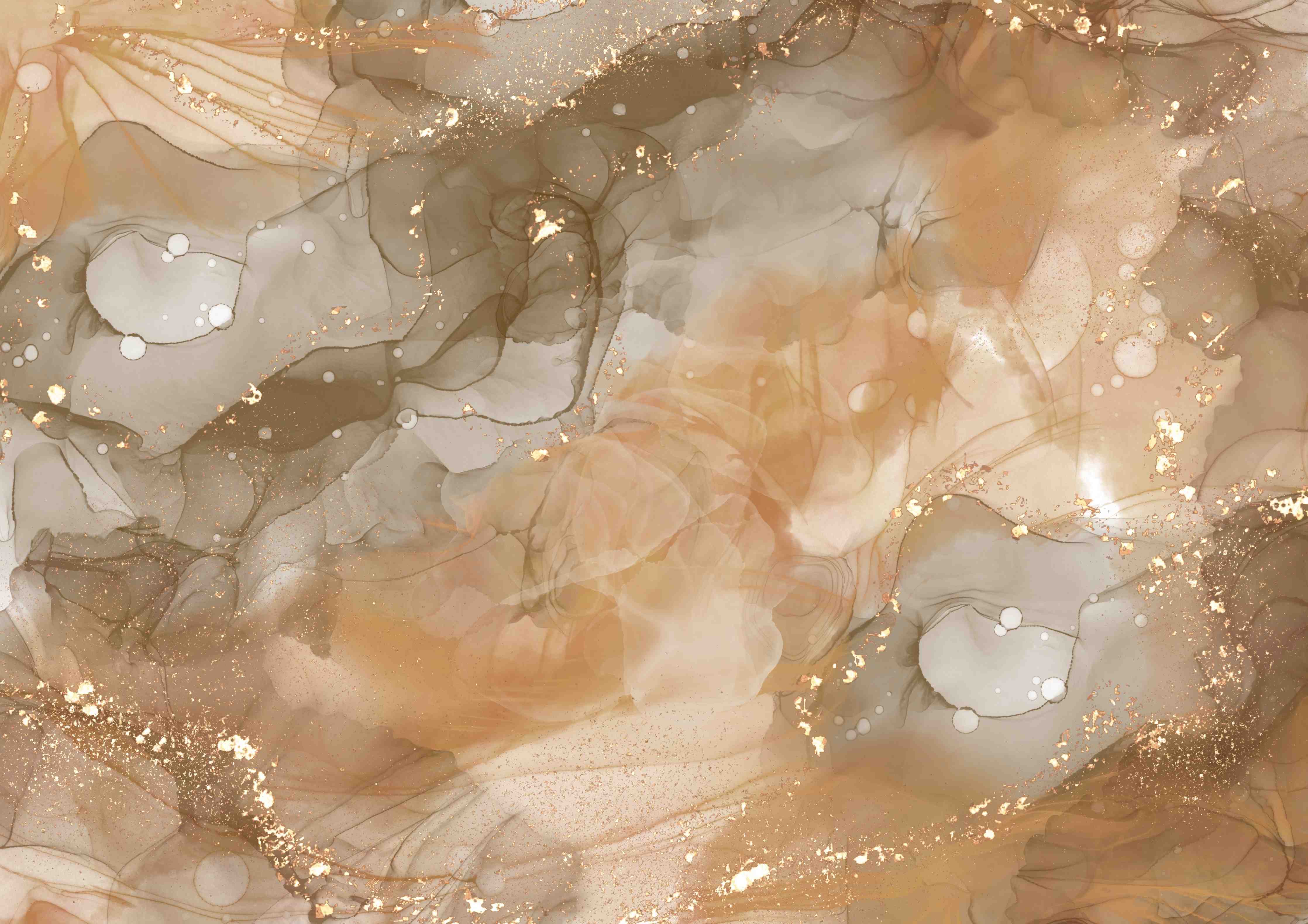 Büro Wandgestaltung-Beige- und Gold-Töne mit transparenten Akzenten