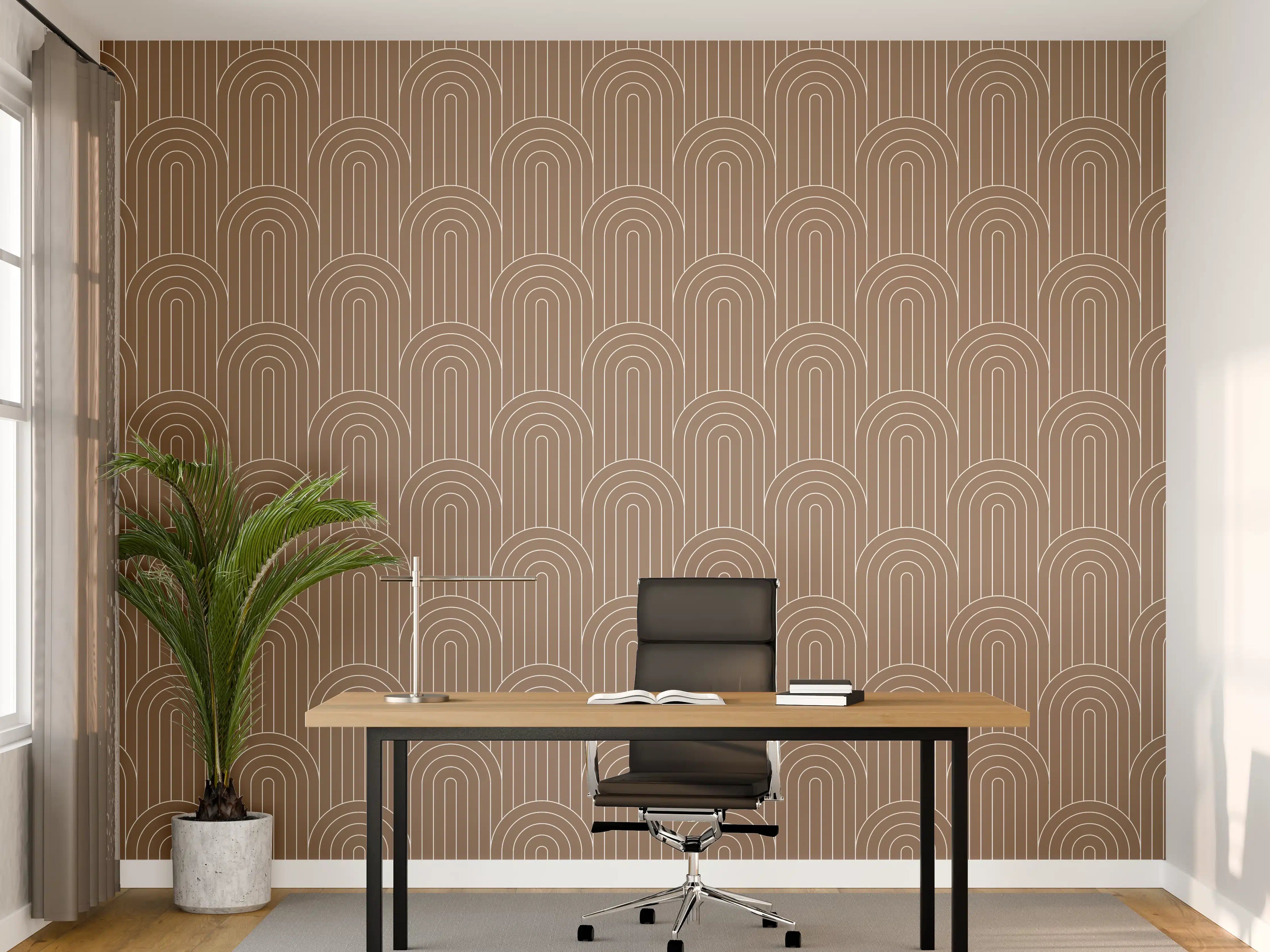 Büro Wandgestaltung - Beige-Arcate-Simmetrie-Design