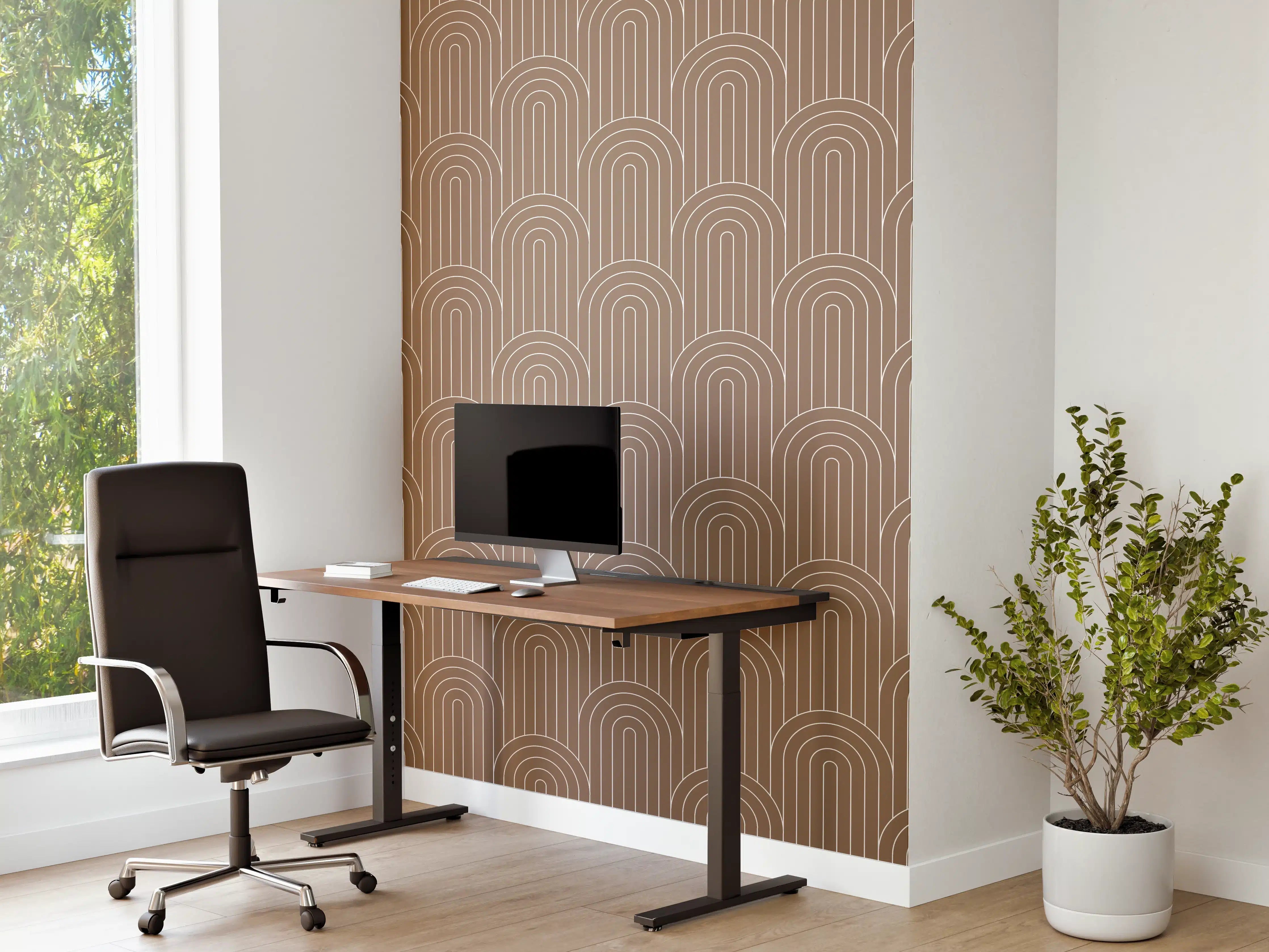 Büro Wandgestaltung - Beige-Arcate-Simmetrie-Design