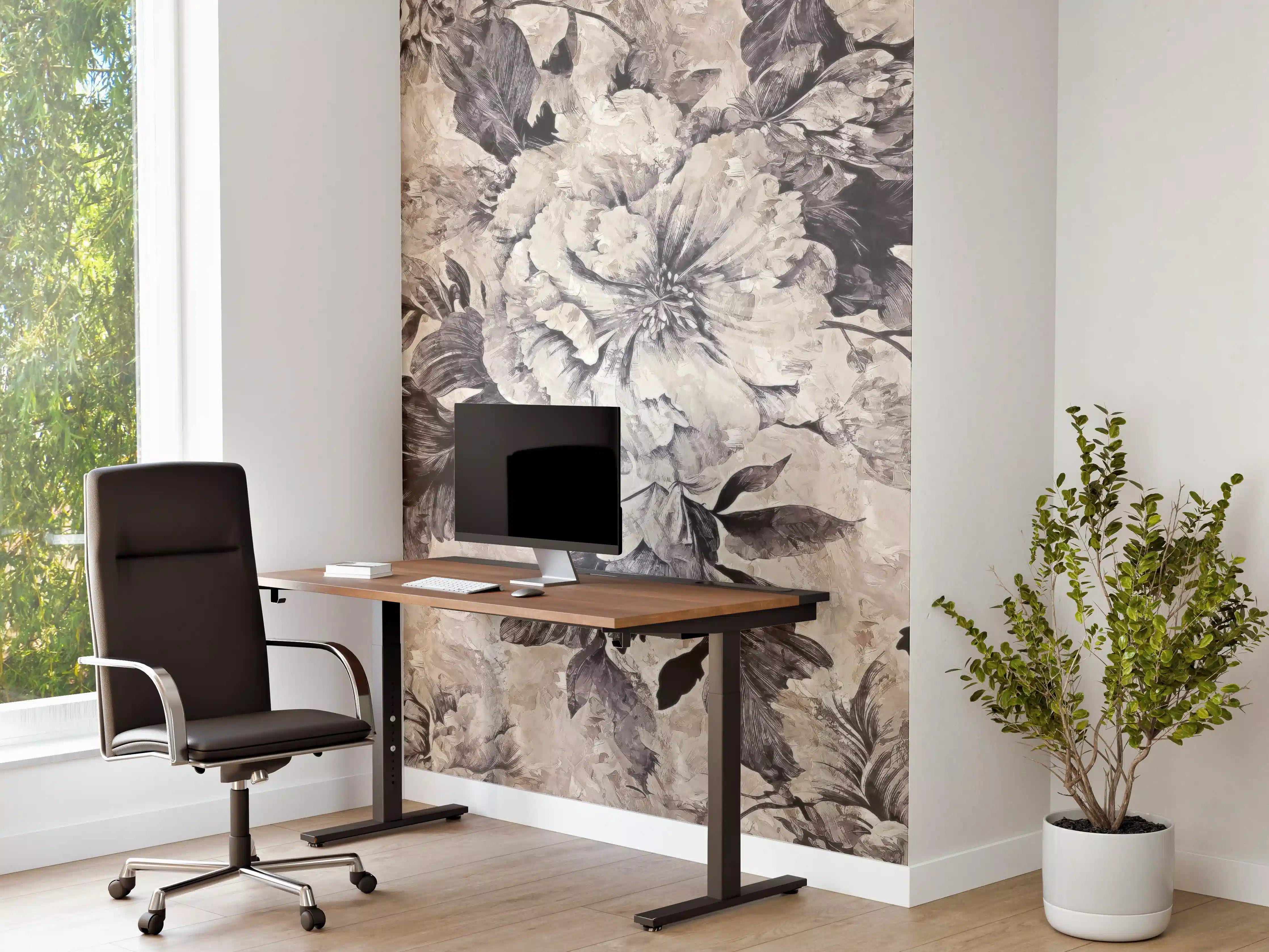 Büro Wandgestaltung - Beige Blumenmuster Textur