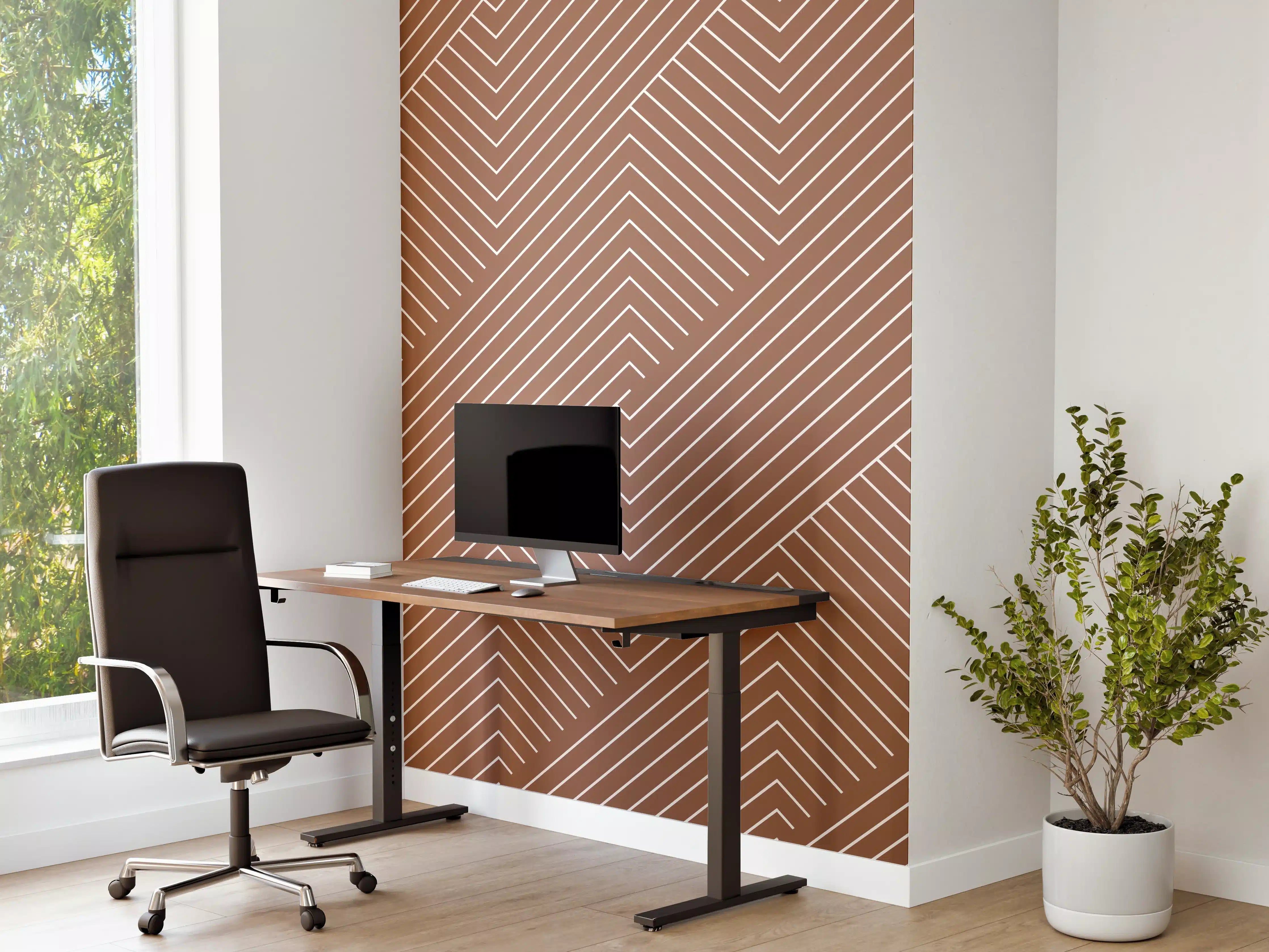 Büro Wandgestaltung - Beige-Braune Geometrische Fliesen
