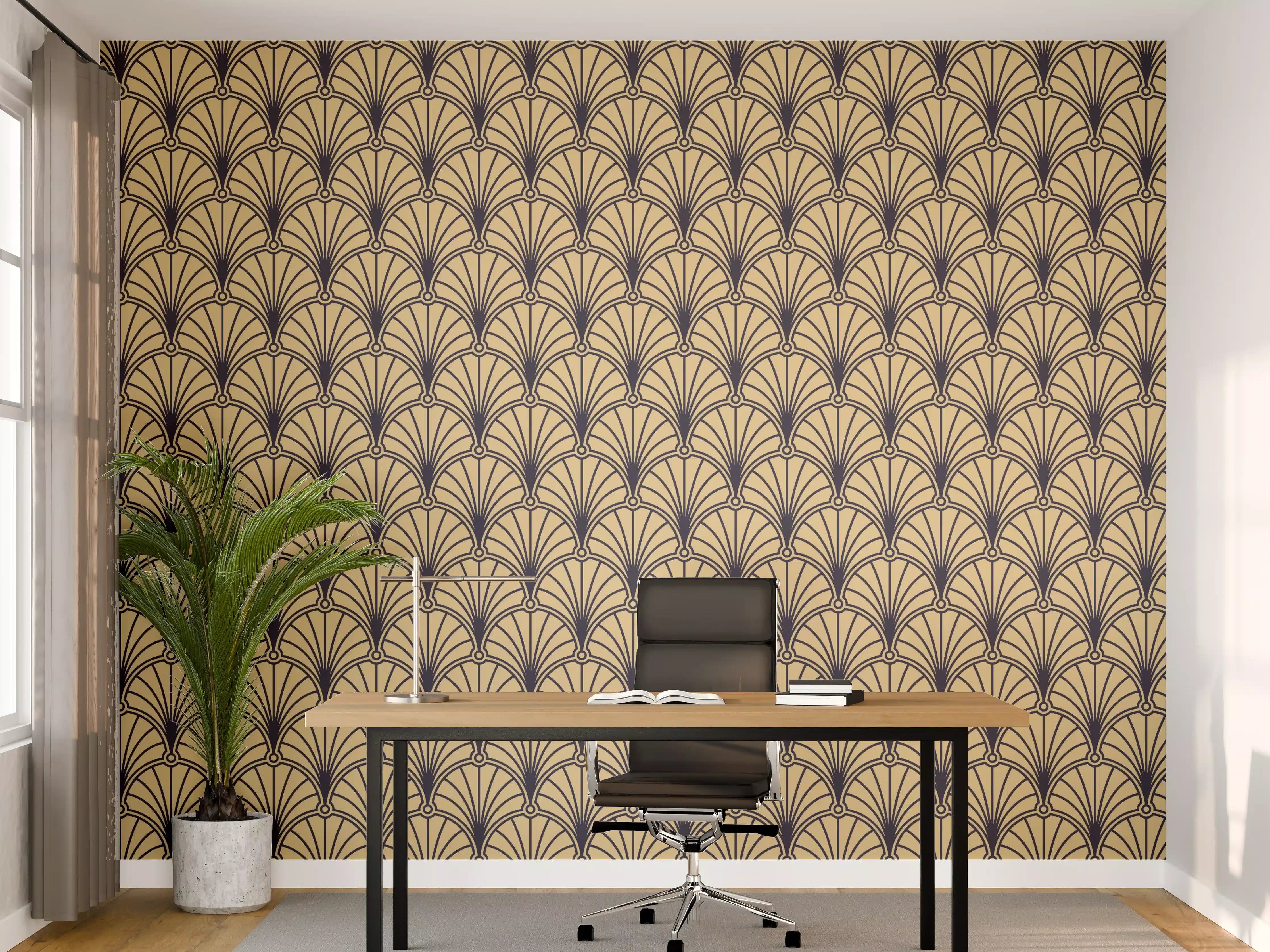 Büro Wandgestaltung - Beige Braune Webstruktur