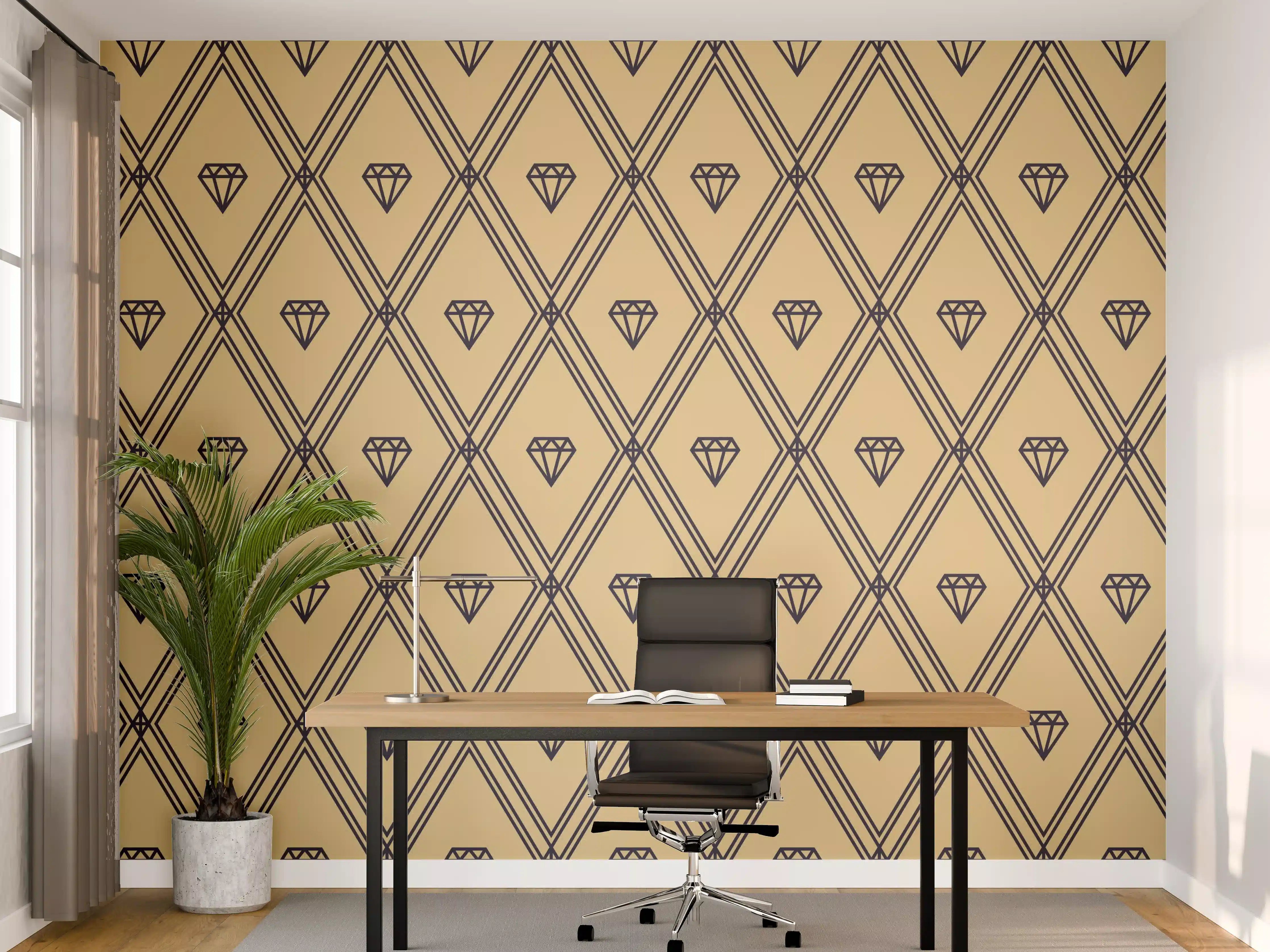 Büro Wandgestaltung - Beige-Gelbes Grafik-Muster