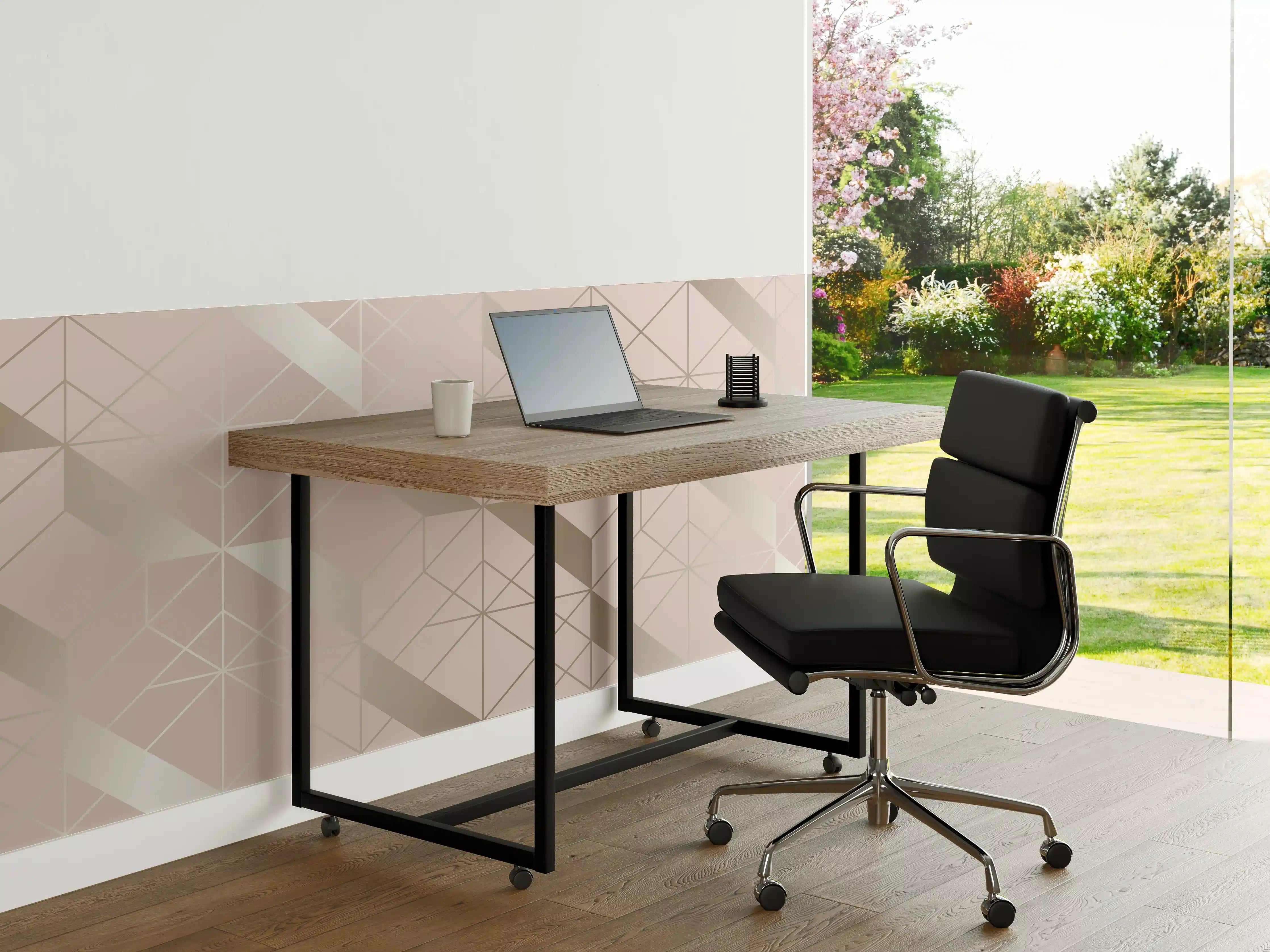 Büro Wandgestaltung - Beige Geometrie-Muster Tapete