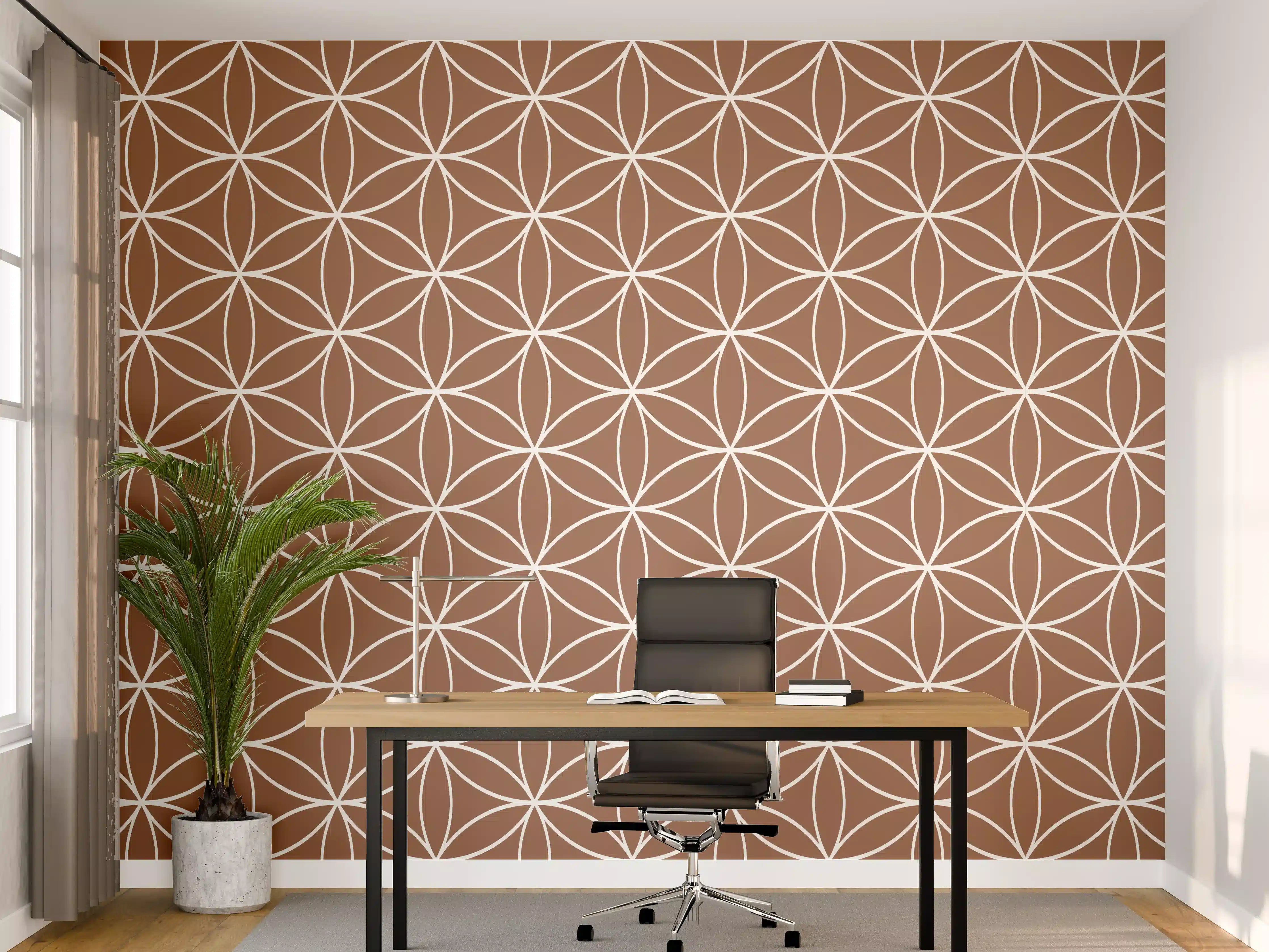 Büro Wandgestaltung - Beige-Geometrik-Design