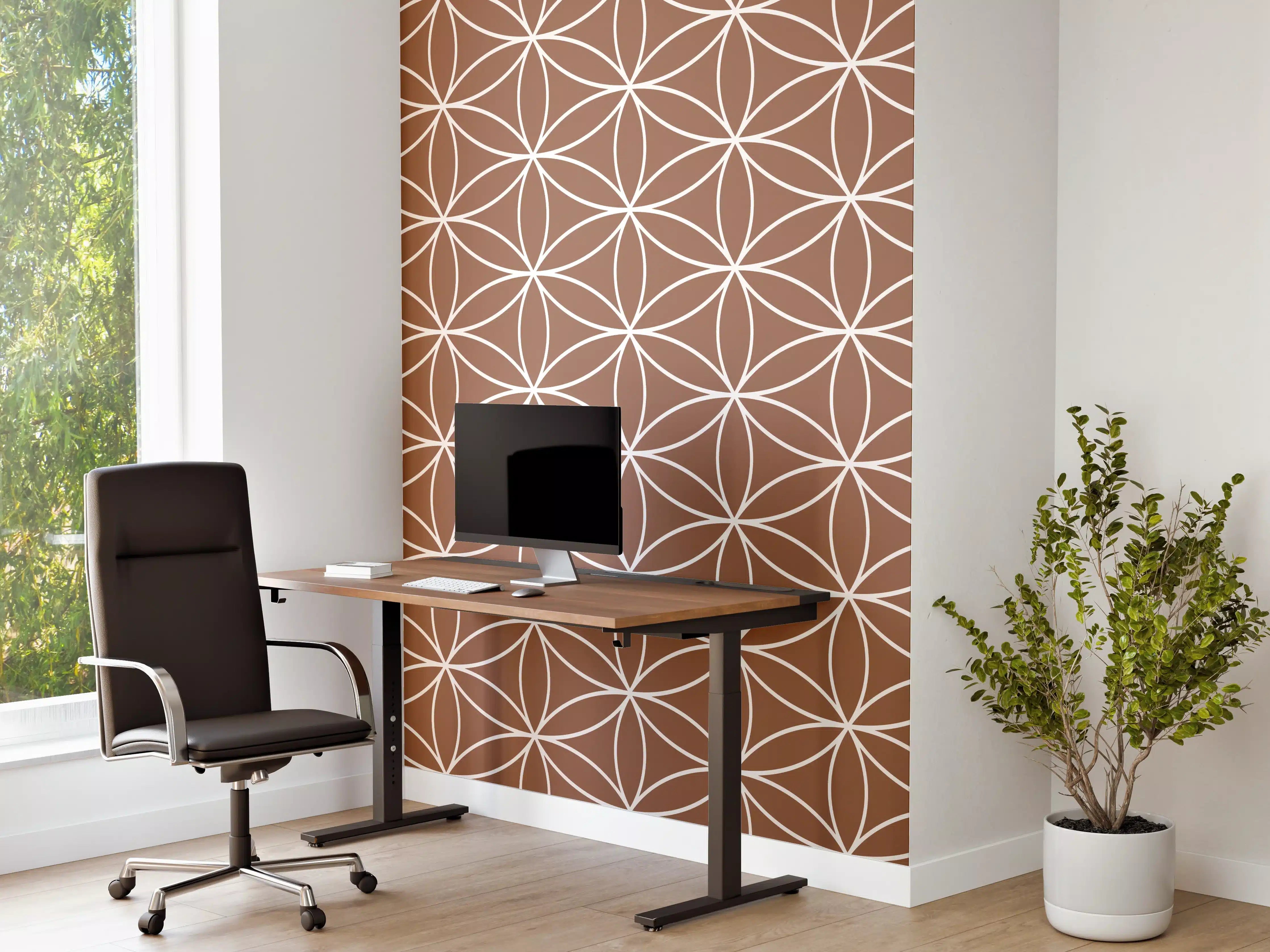 Büro Wandgestaltung - Beige-Geometrik-Design