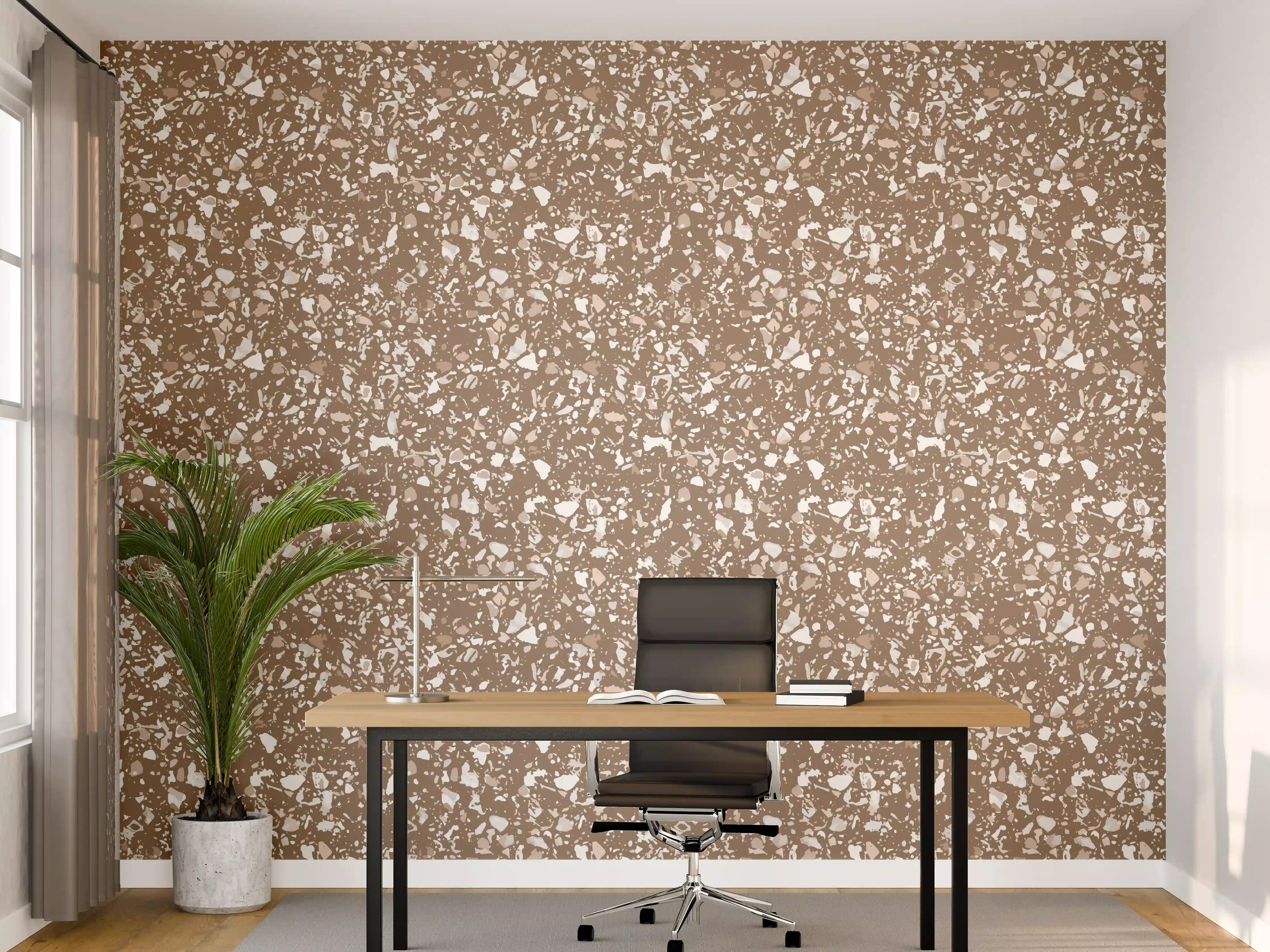Büro Wandgestaltung - Beige-Grau-Terrazzo-Textur
