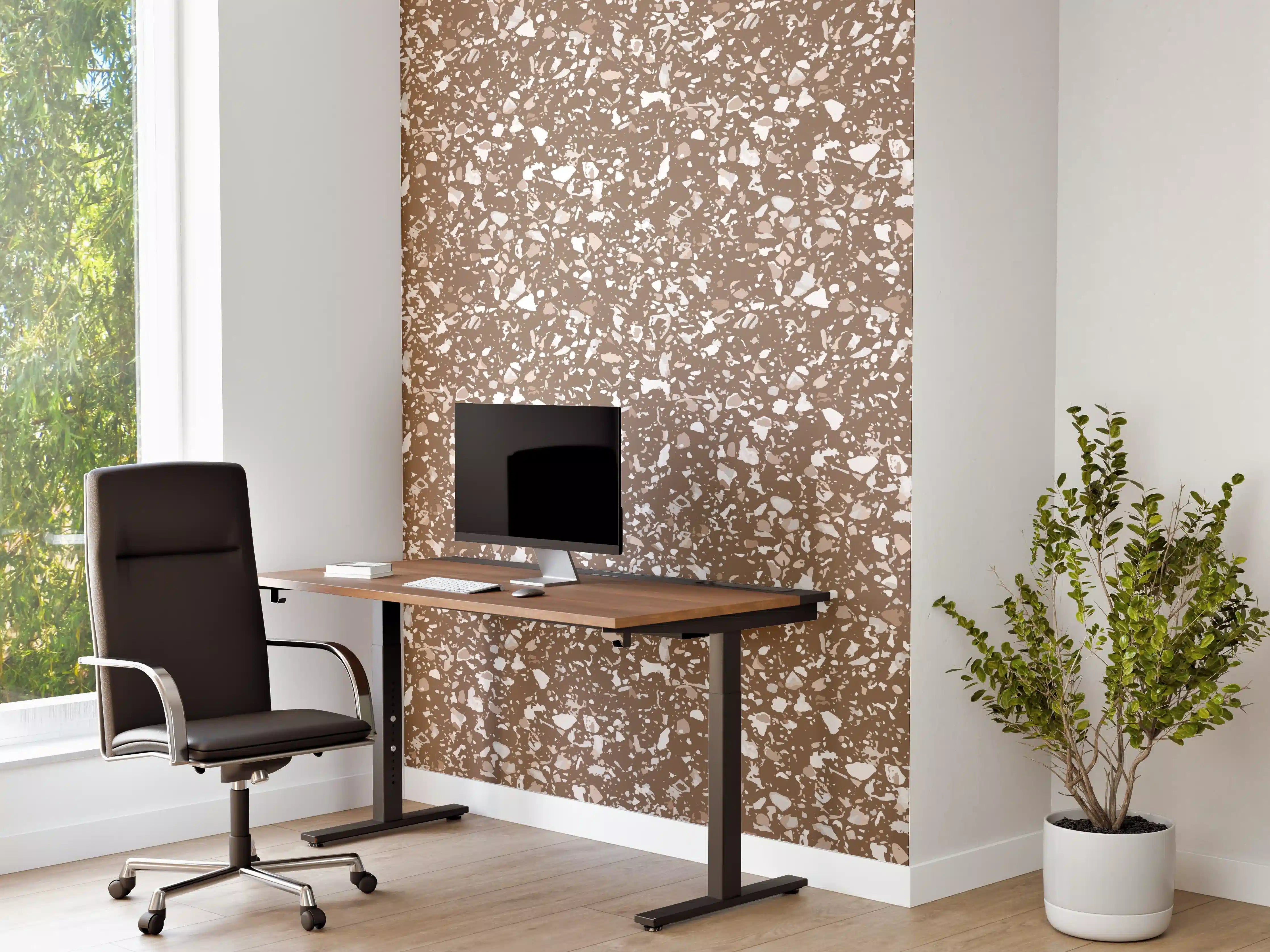 Büro Wandgestaltung - Beige-Grau-Terrazzo-Textur