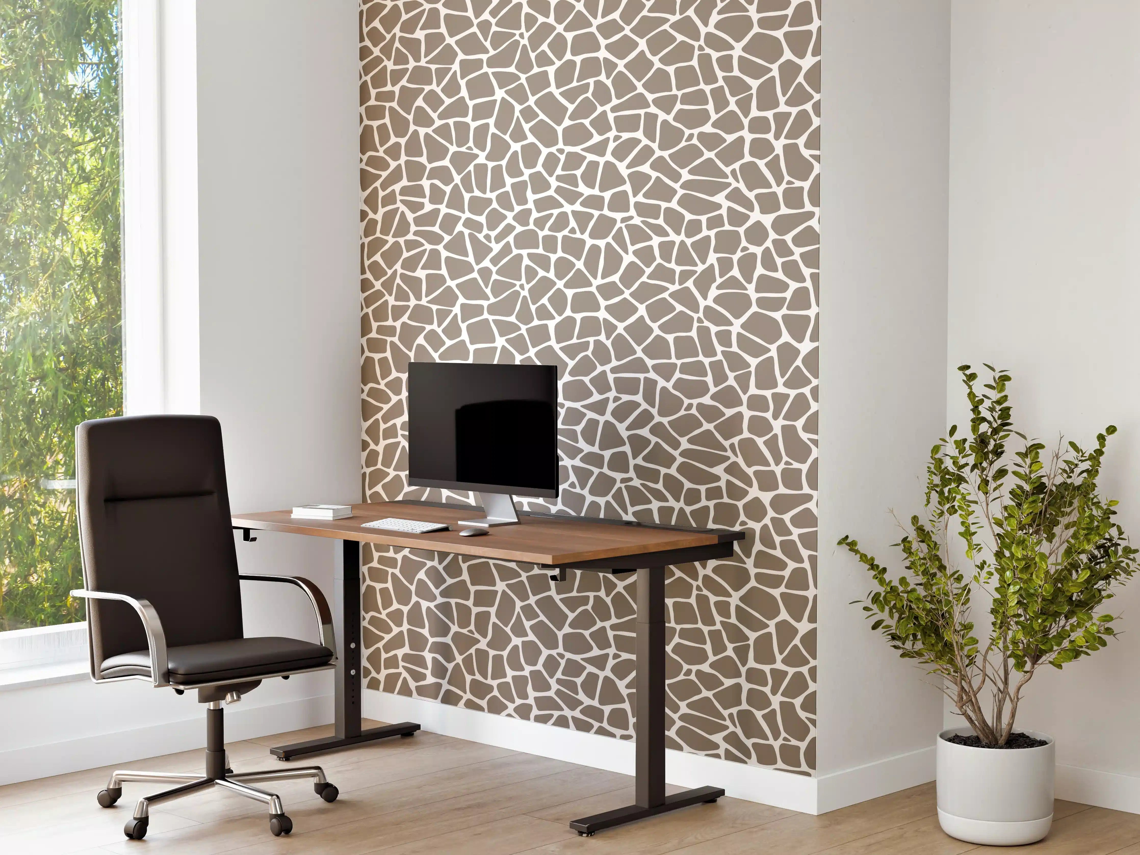 Büro Wandgestaltung - Beige-Grau-Tessere-Textur