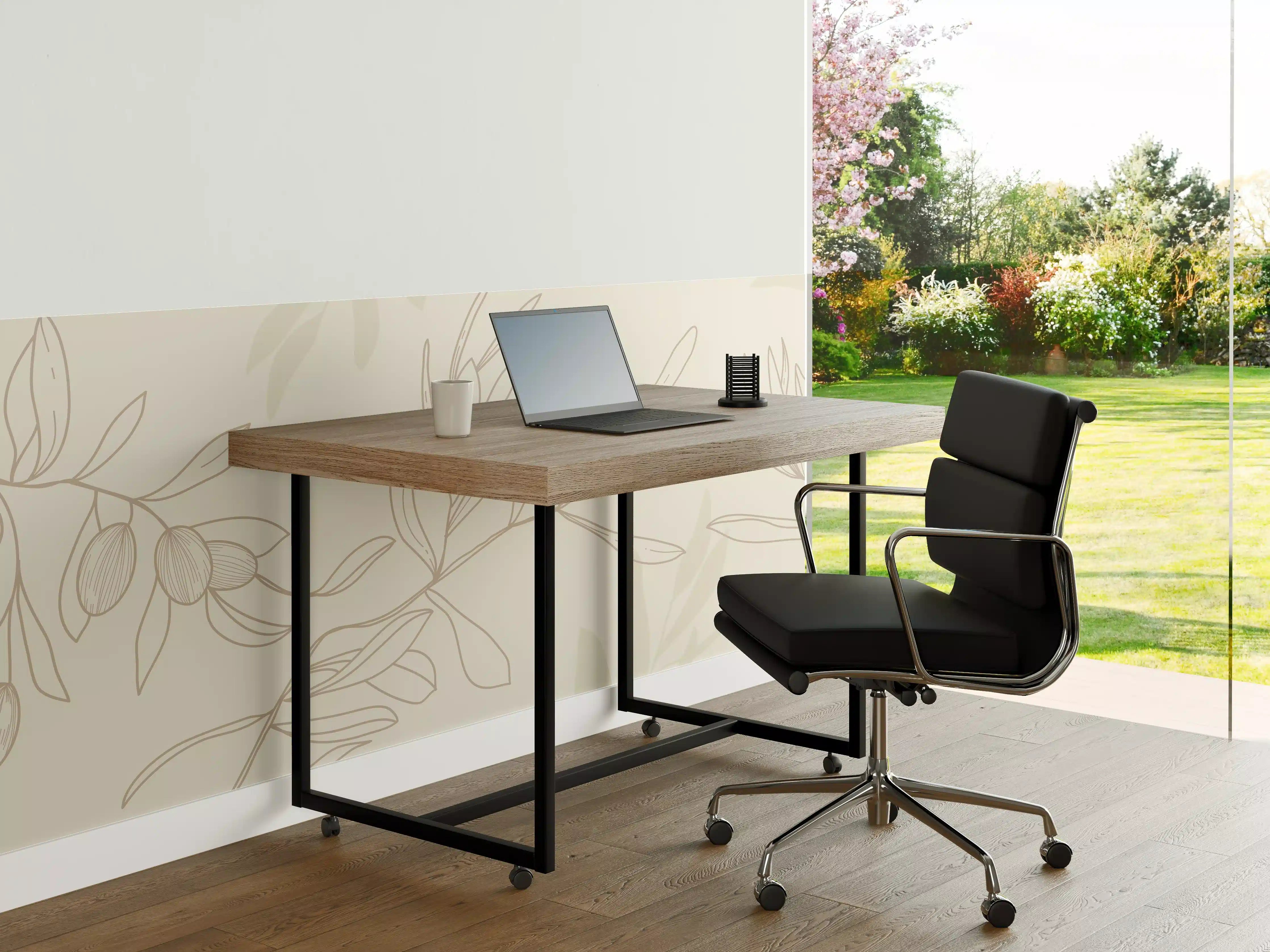 Büro Wandgestaltung - Beige Pflanzenlinien Muster