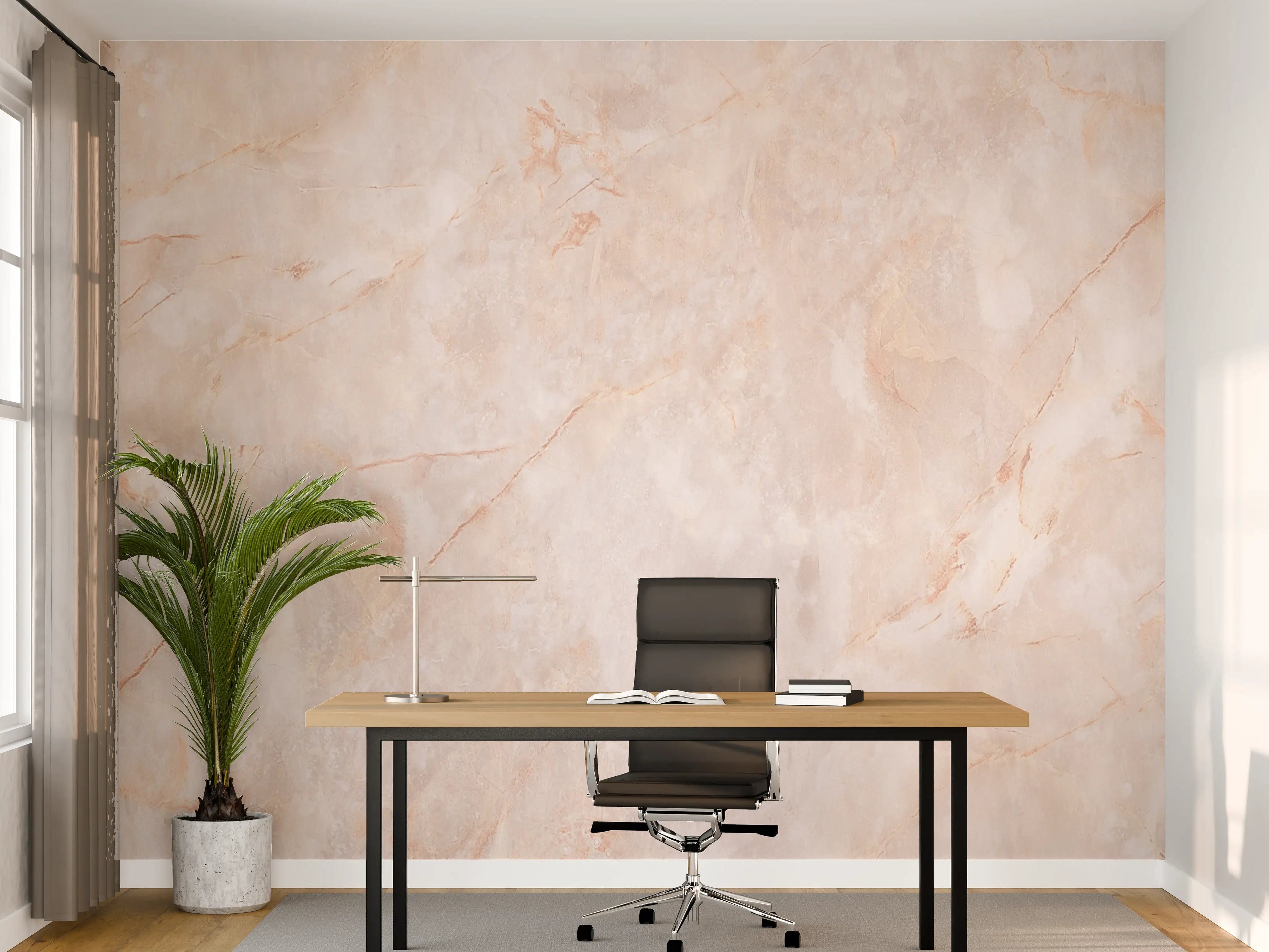 Büro Wandgestaltung - Beige-Rosa Marmorstein
