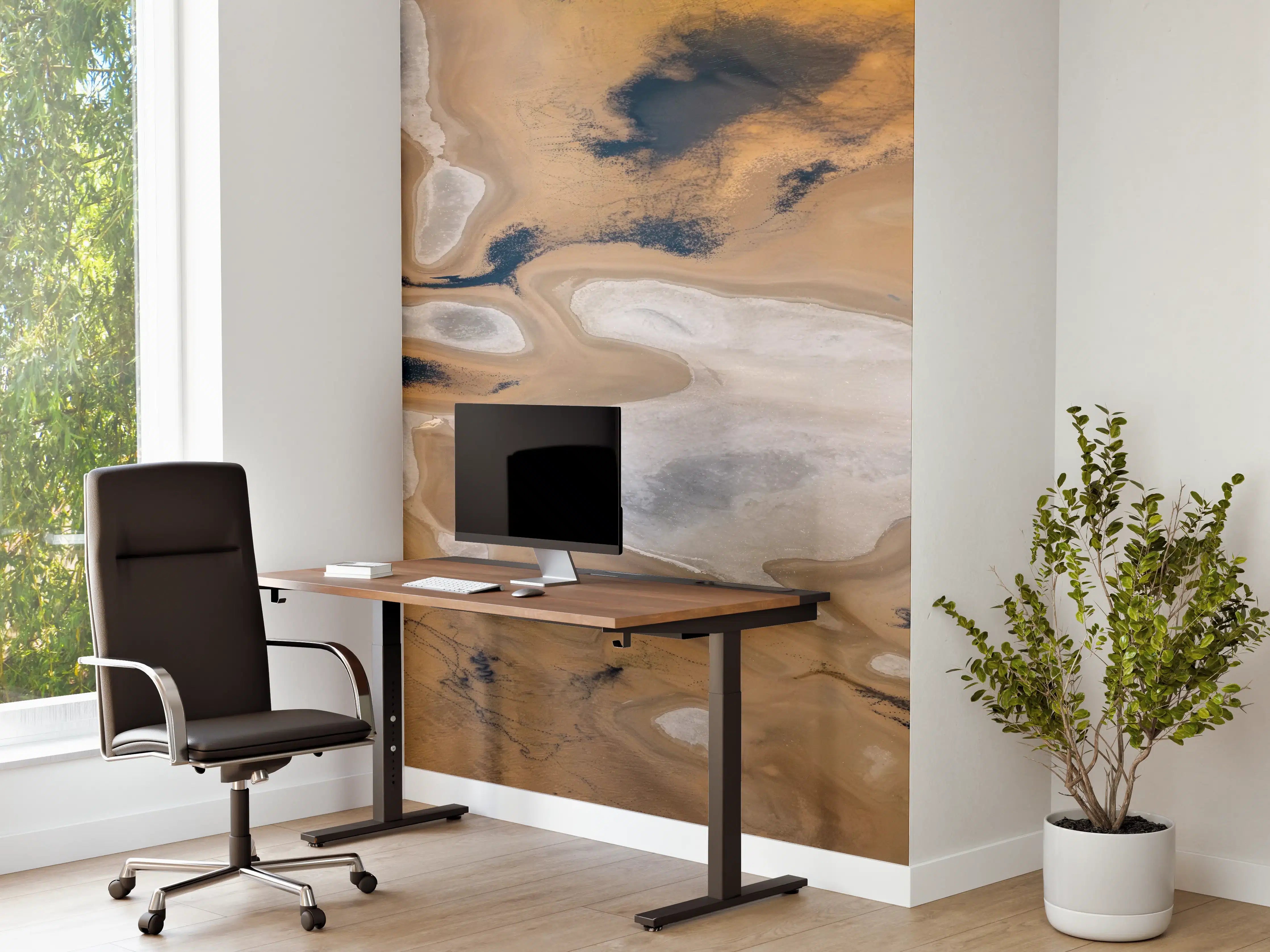 Büro Wandgestaltung - Beige Sand Abstraktion