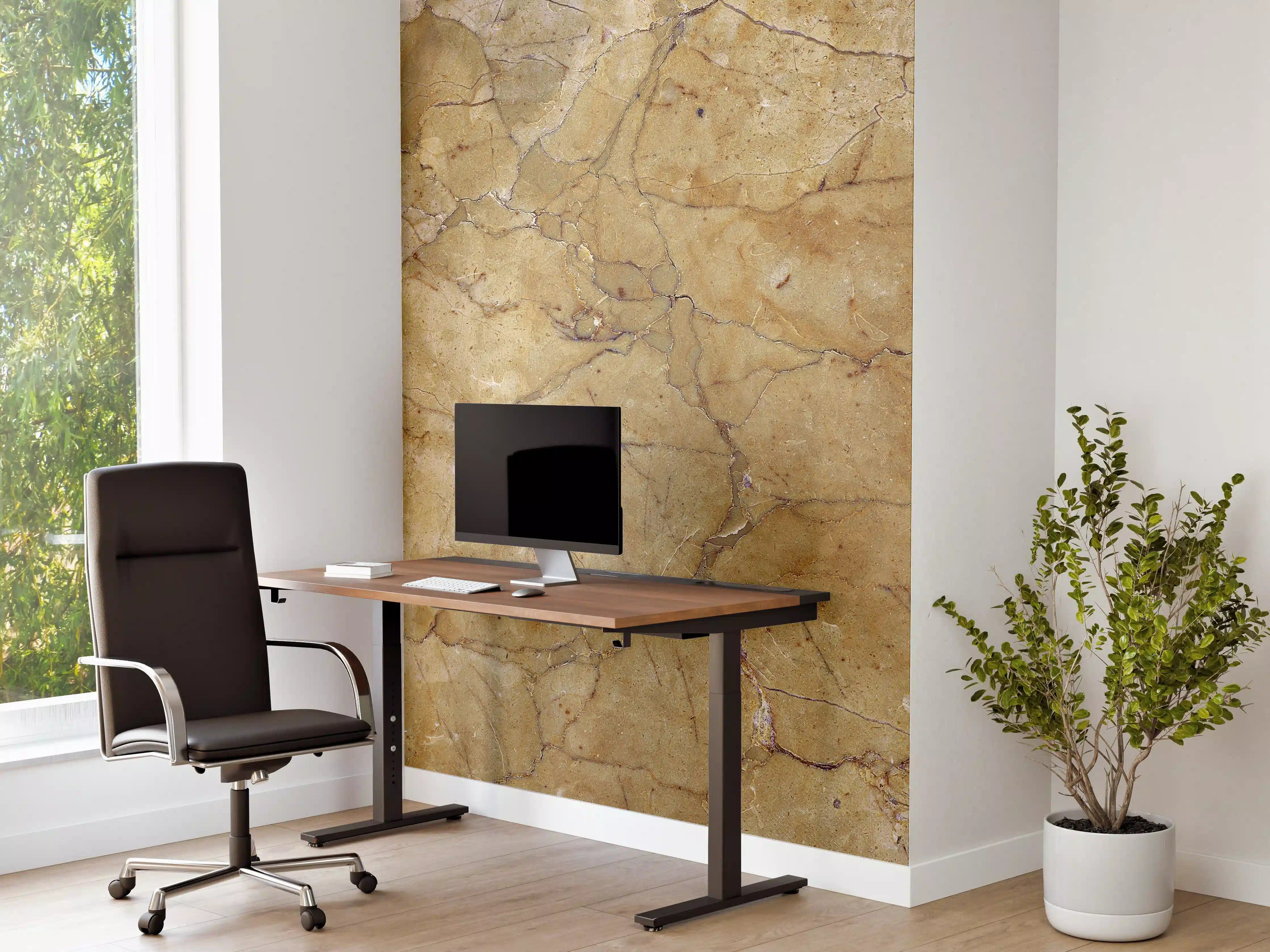 Büro Wandgestaltung - Beige Steinstruktur mit Rissen