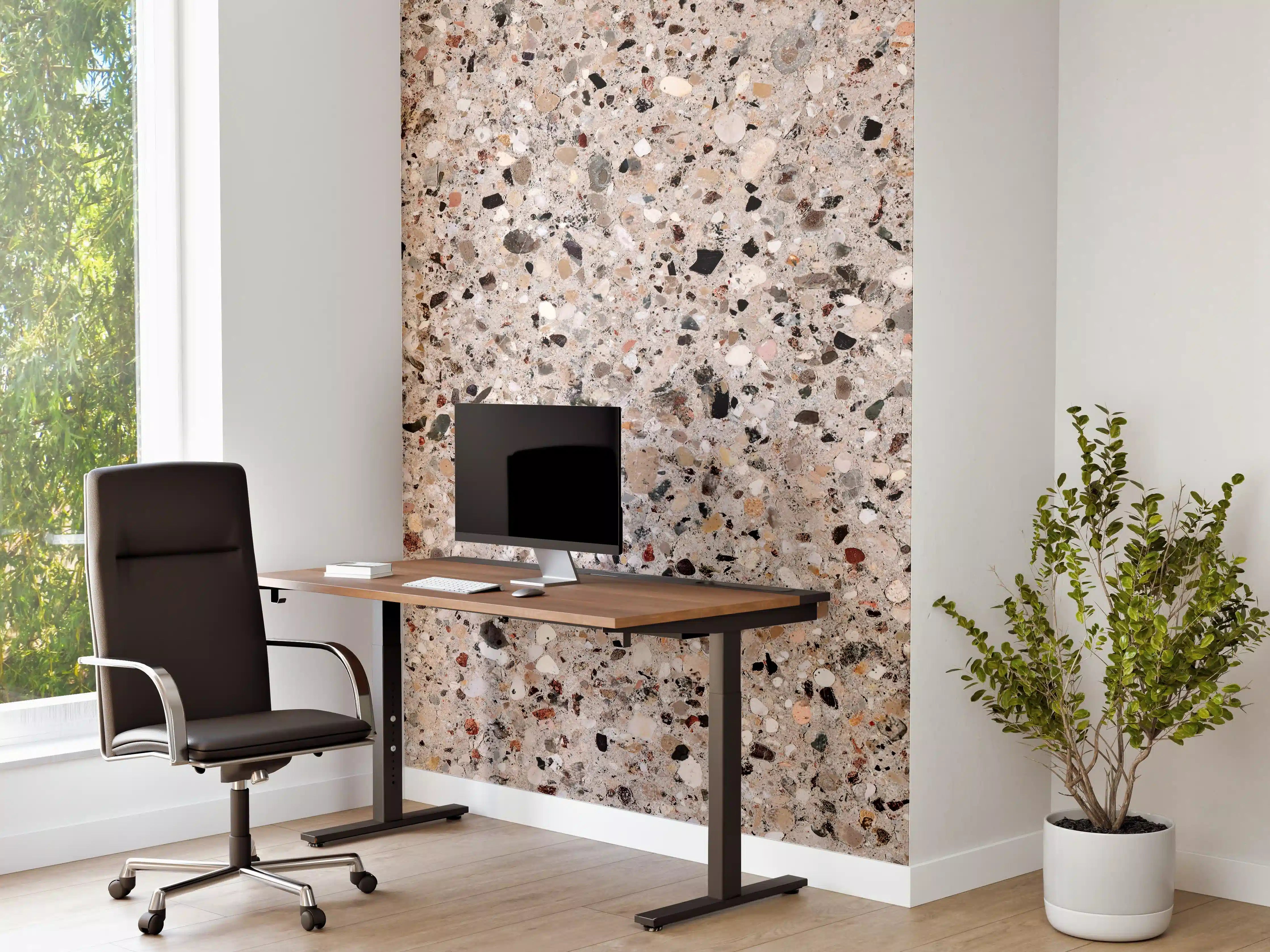 Büro Wandgestaltung - Beige Steinterrazzo Textur