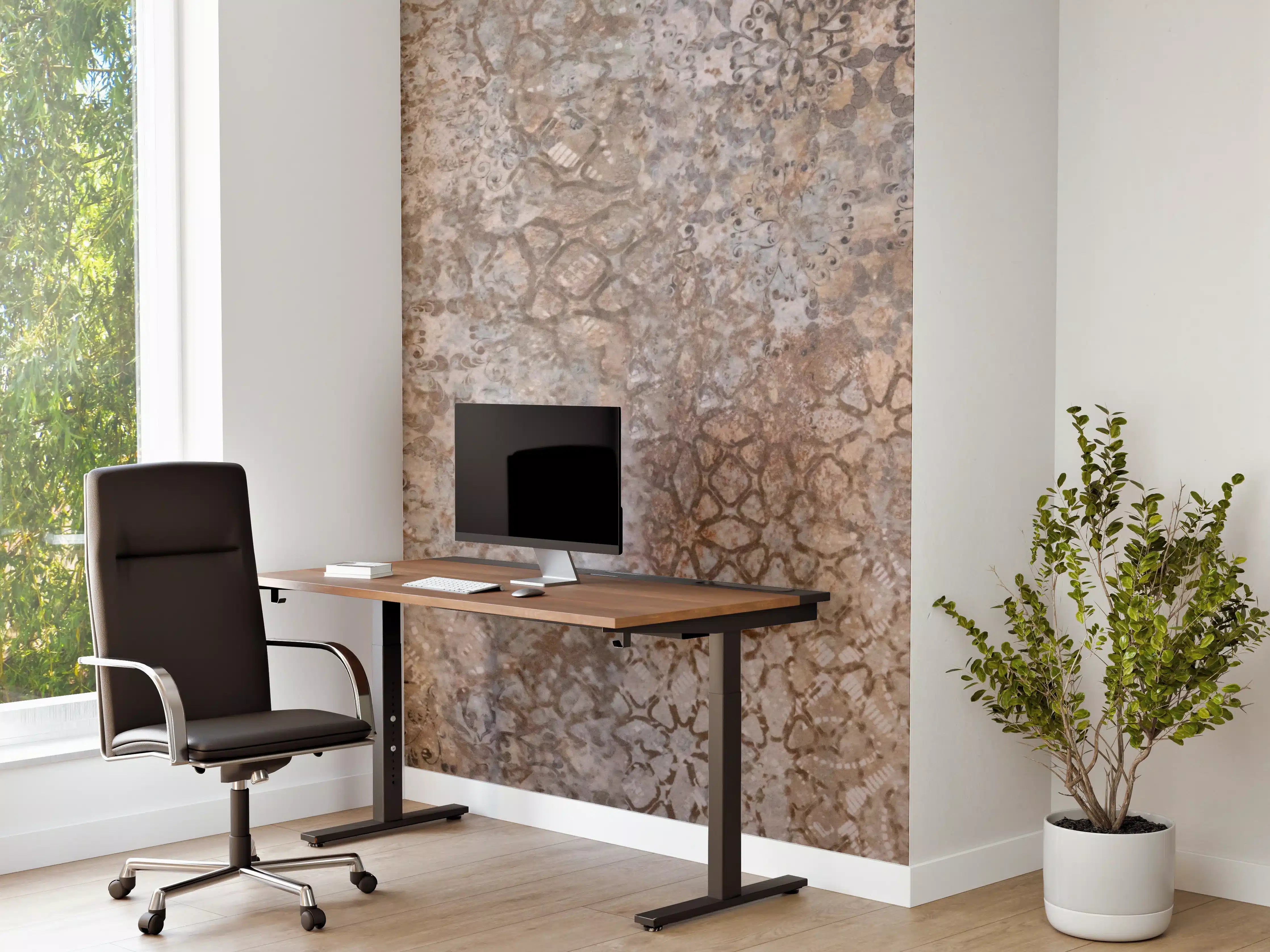 Büro Wandgestaltung - Beige Vintage Blumenmuster im Tapeten-Stil