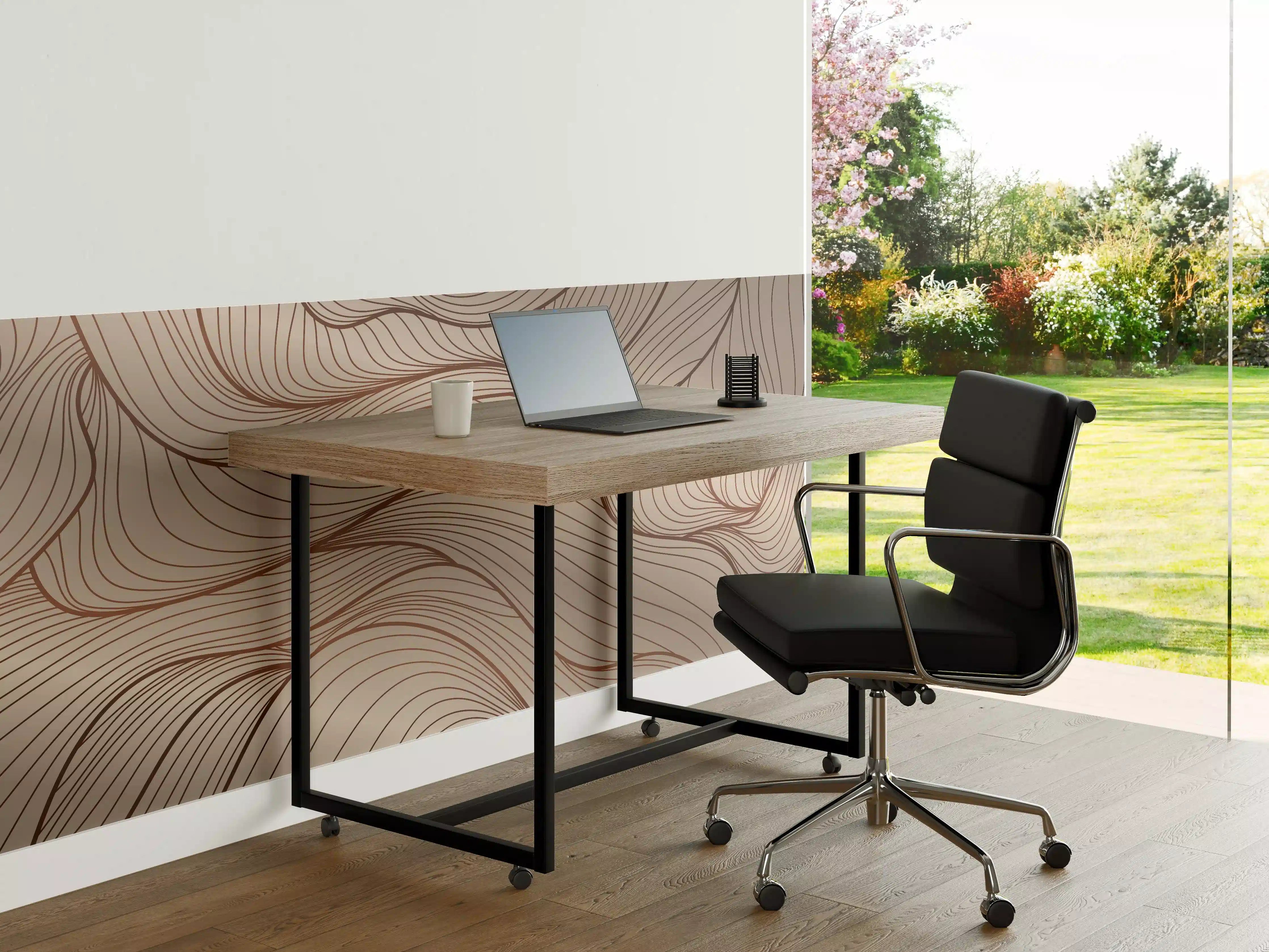 Büro Wandgestaltung - Beige Wellenlinien Textur