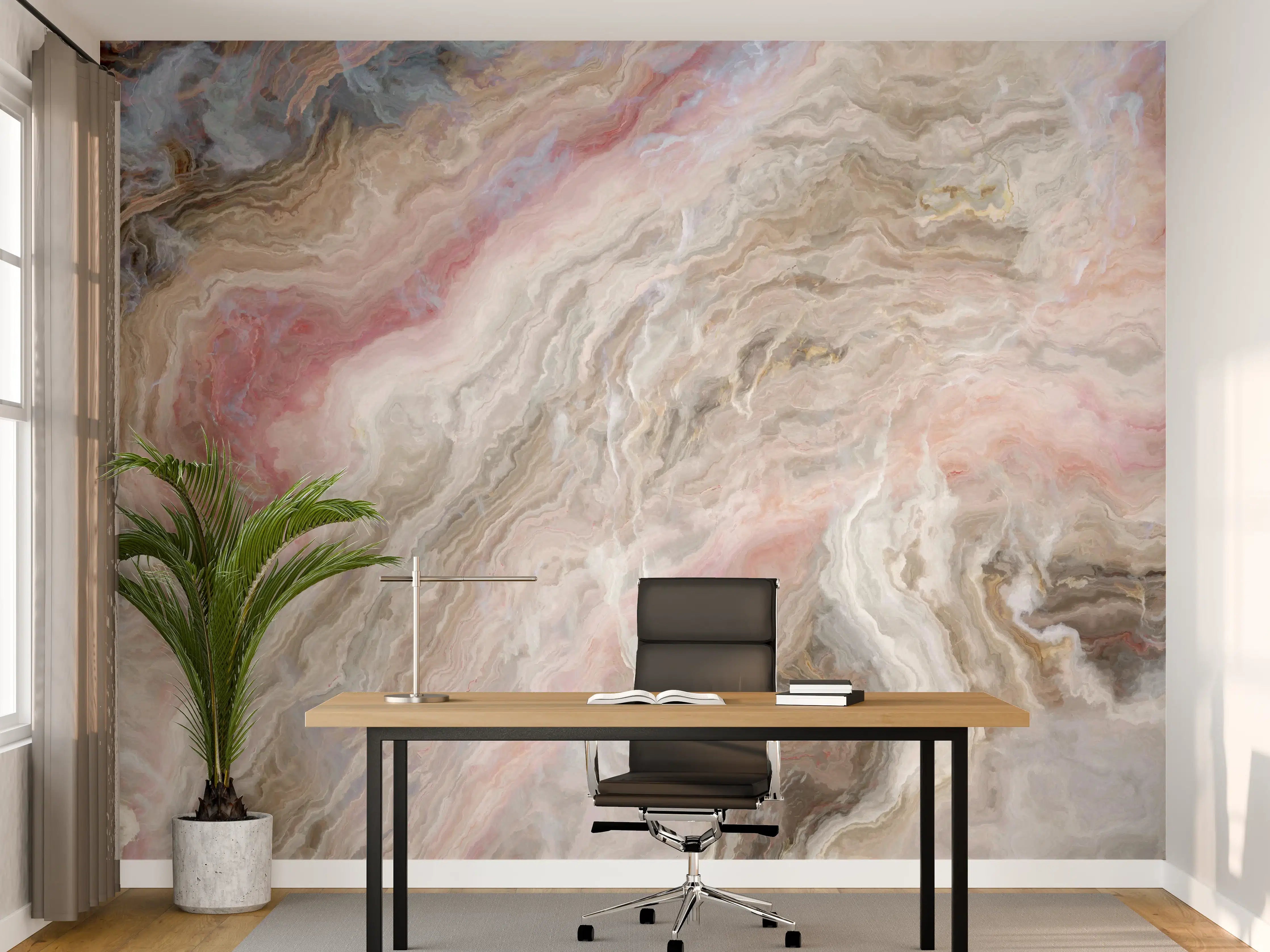 Büro Wandgestaltung - Beigefarbiger Marmor