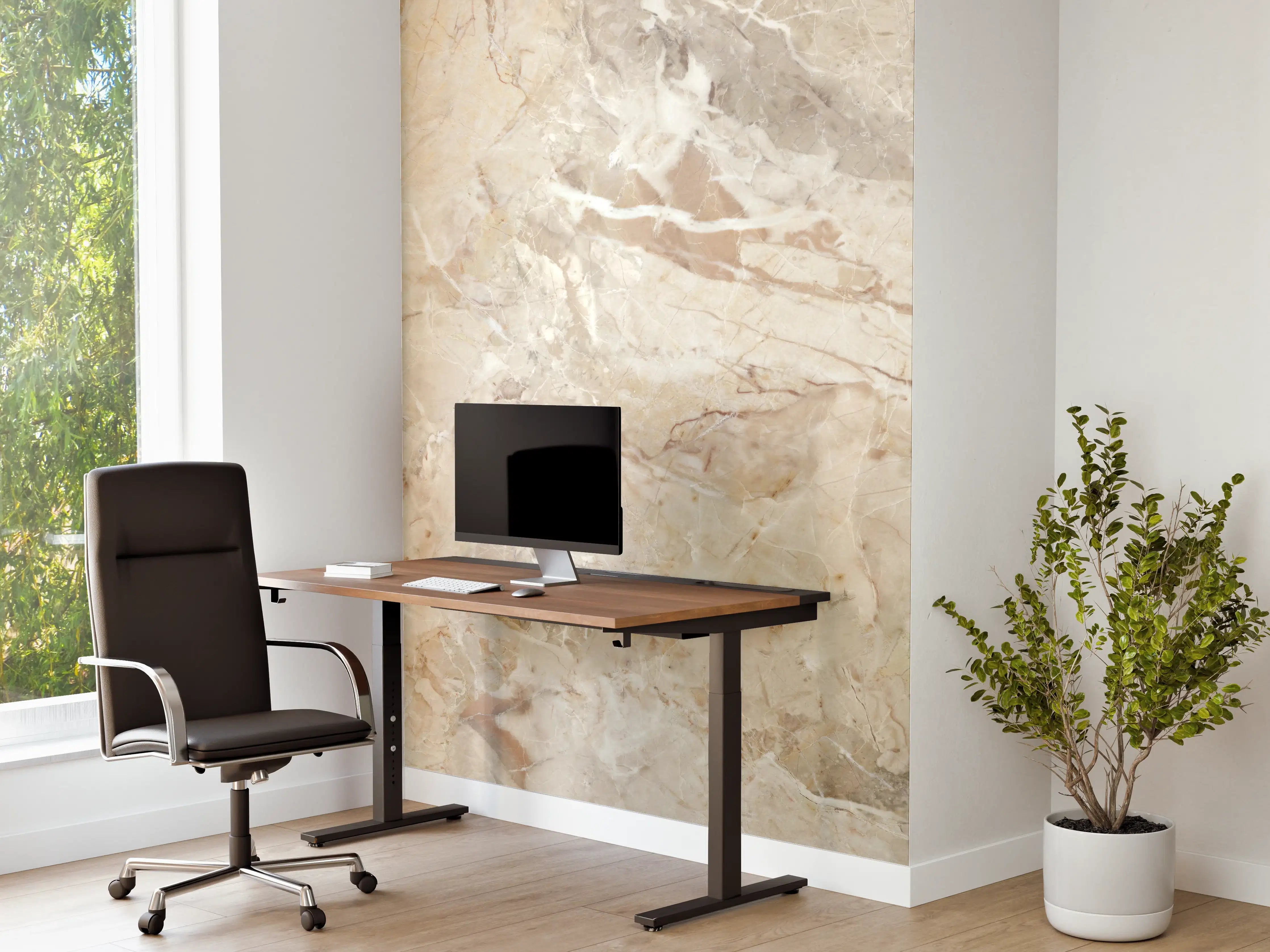 Büro Wandgestaltung - Beiges abstraktes Marmordesign
