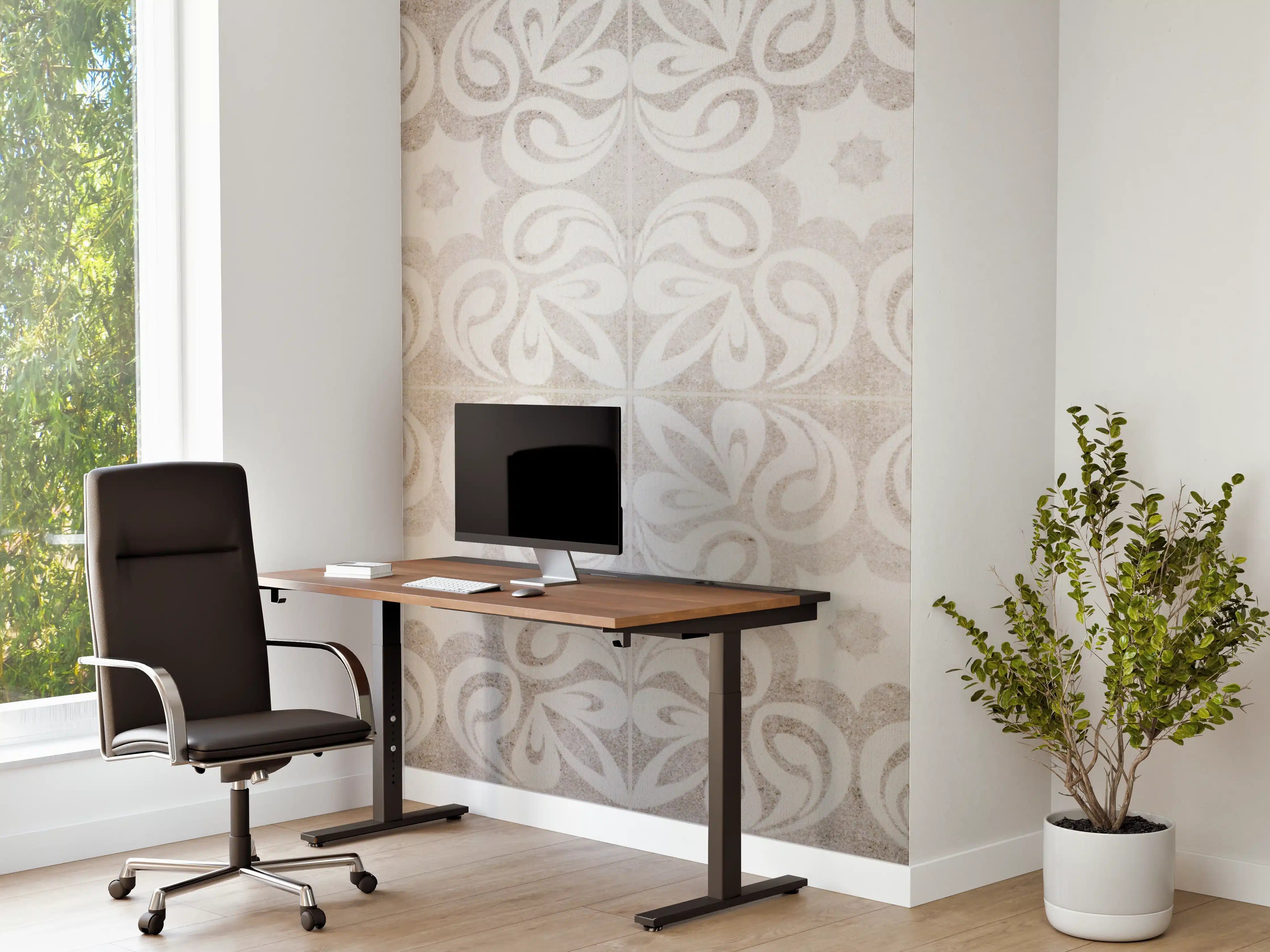 Büro Wandgestaltung - Beiges quadratisches Mosaikmotiv