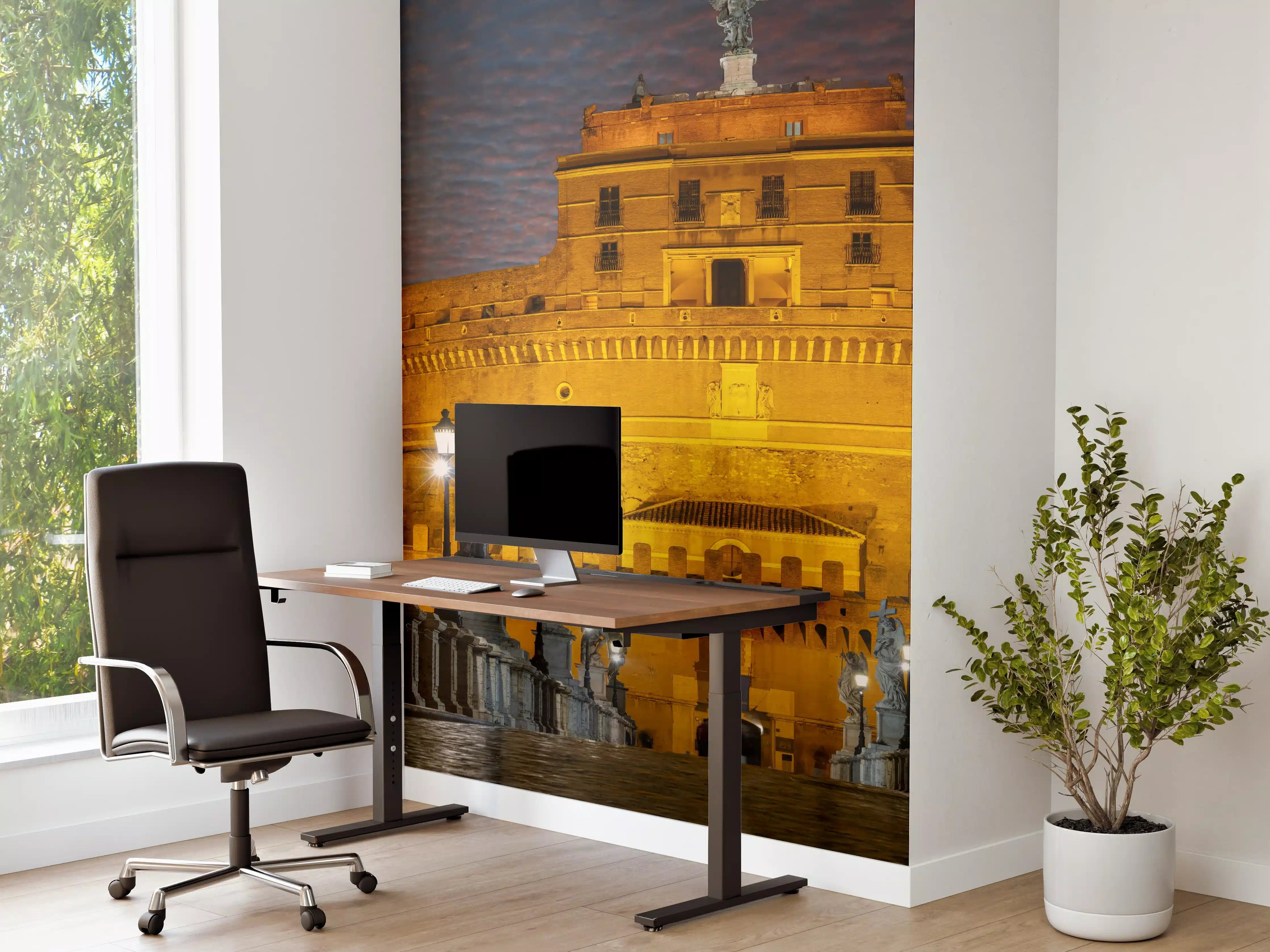 Büro Wandgestaltung - Beleuchtete Engelsburg in Rom