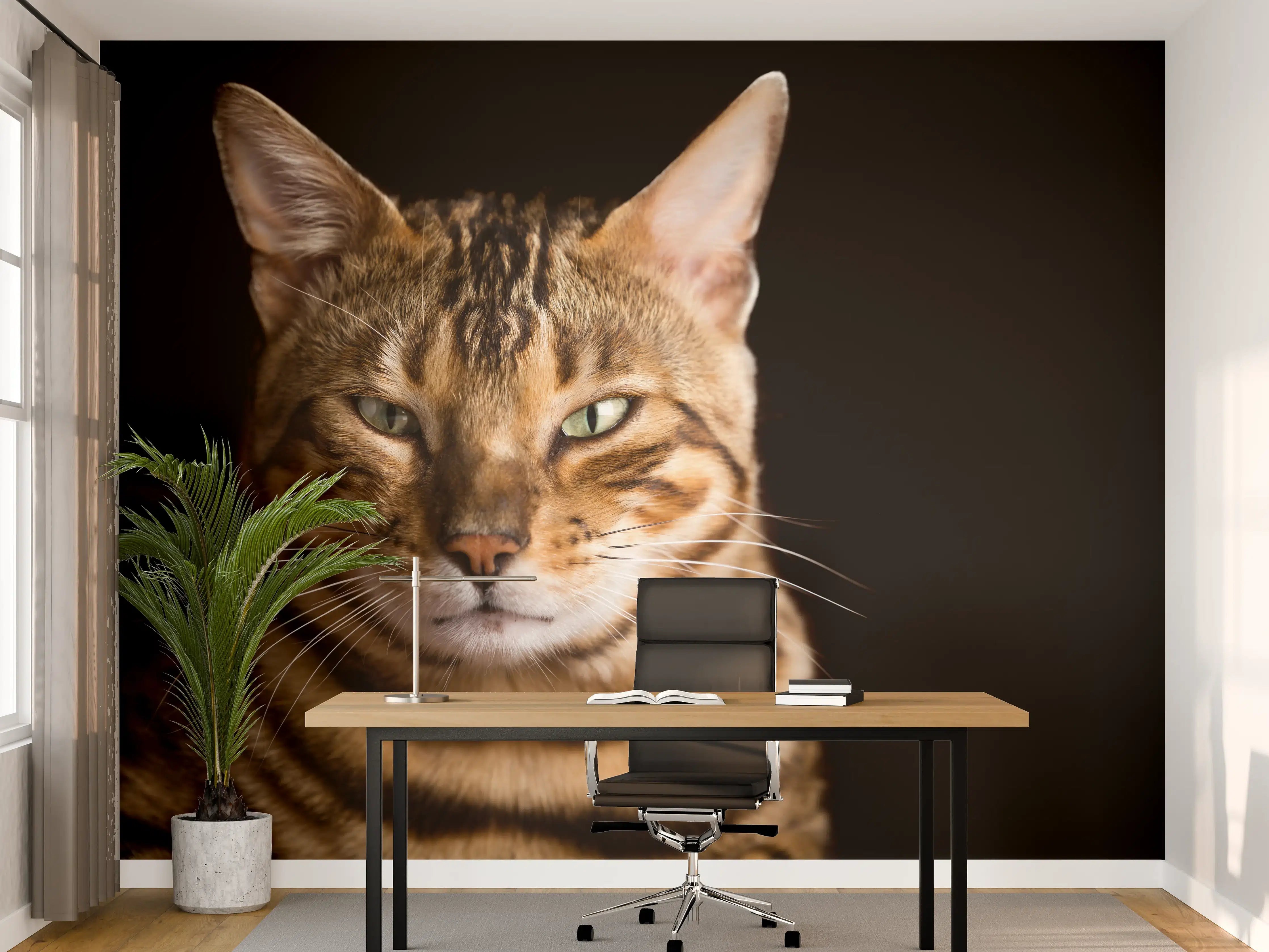 Büro Wandgestaltung - Bengalkatze Portrait