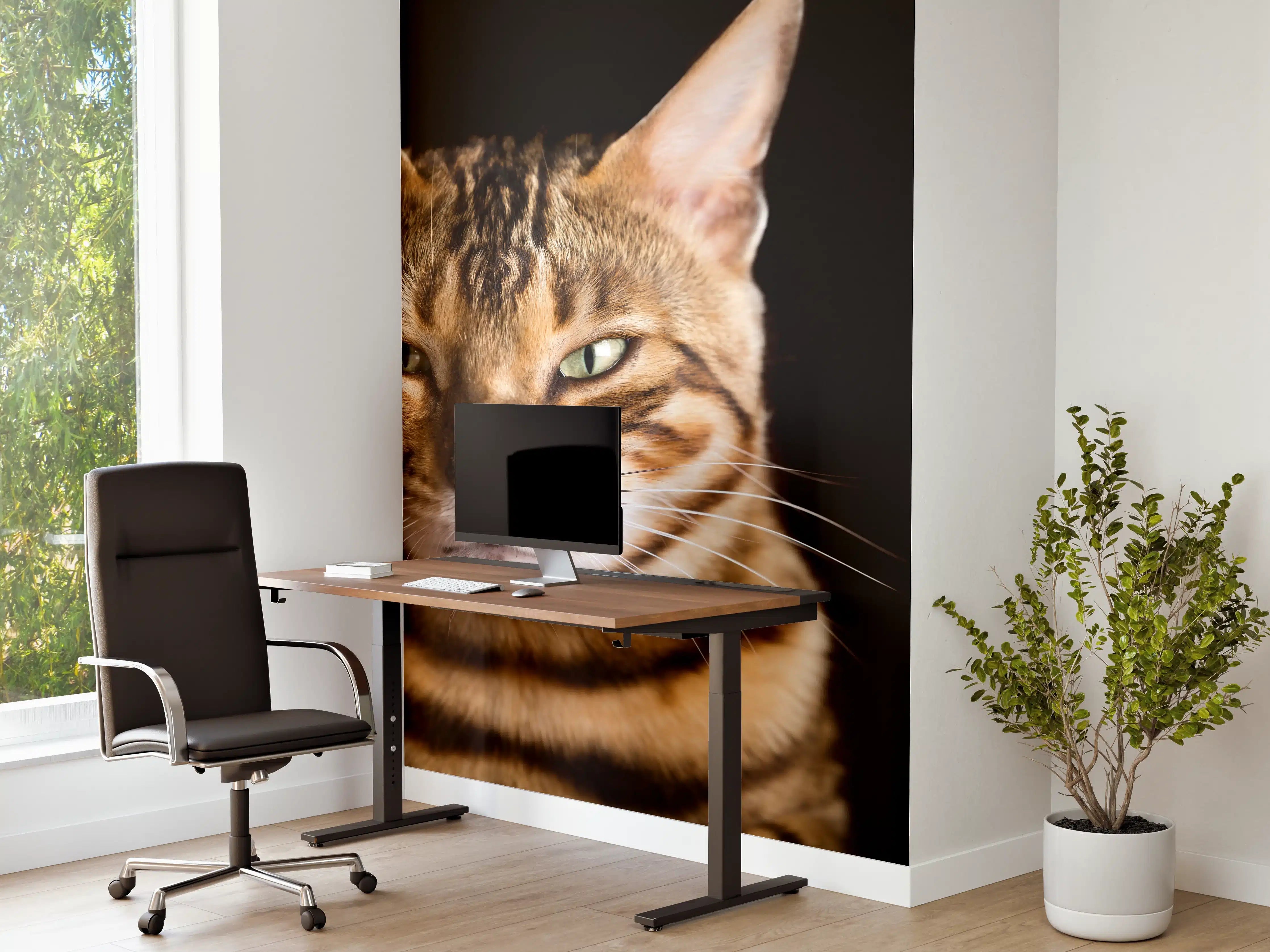 Büro Wandgestaltung - Bengalkatze Portrait