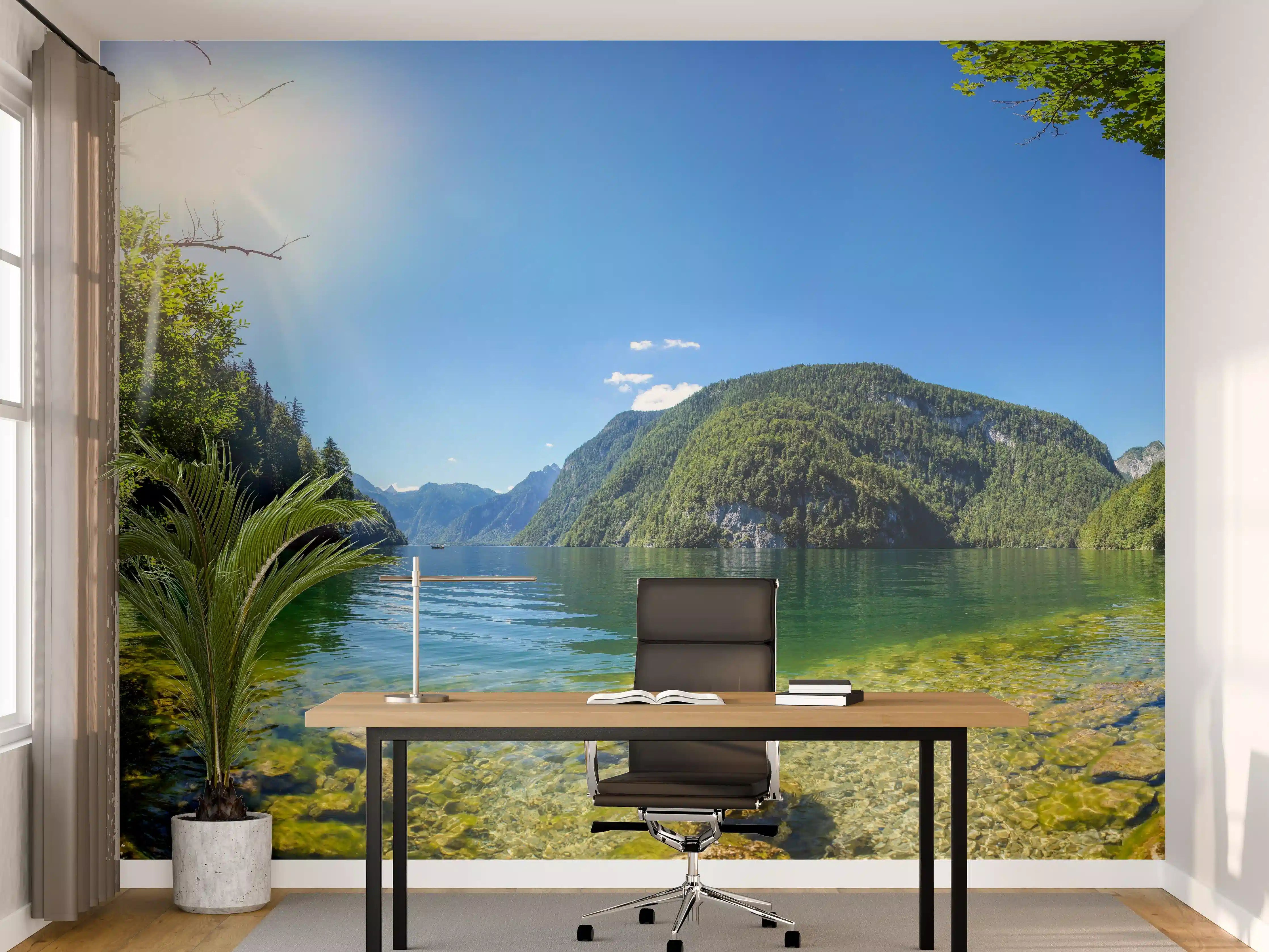 Büro Wandgestaltung - Berge Alpen Königsee Österreich