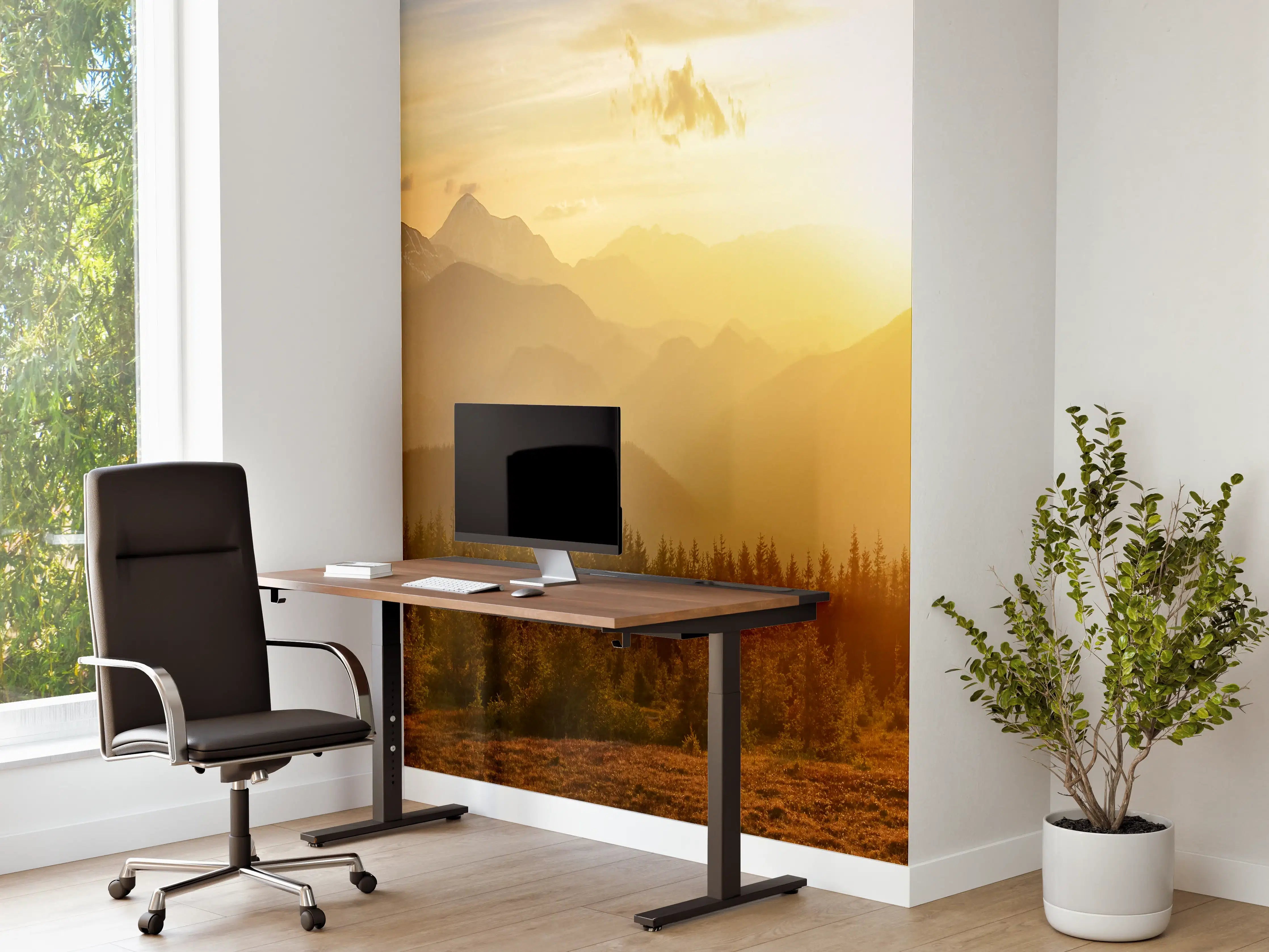Büro Wandgestaltung - Berge im Sonnenuntergang
