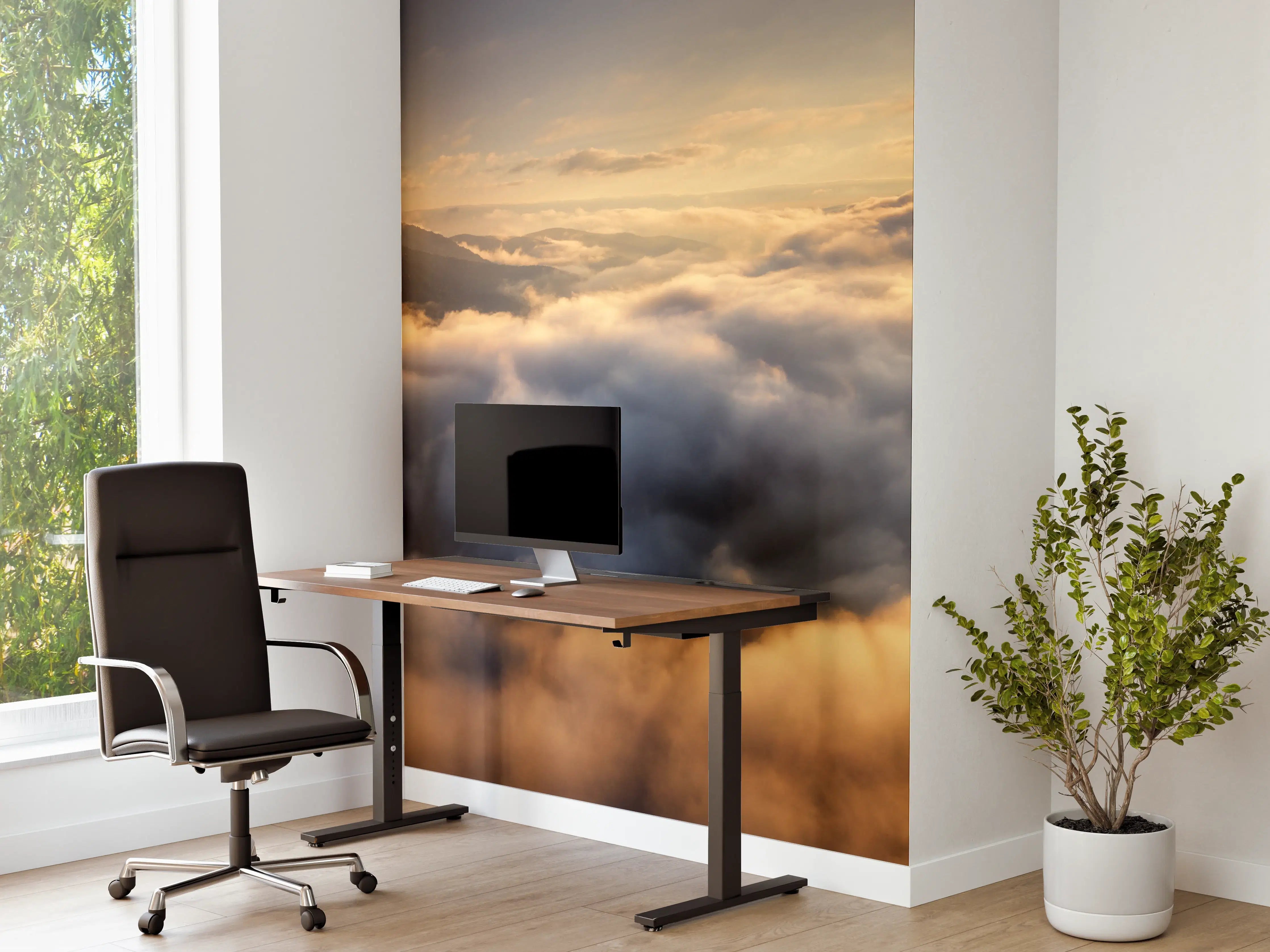 Büro Wandgestaltung - Berge in Wolken bei Sonnenaufgang  -  Peru