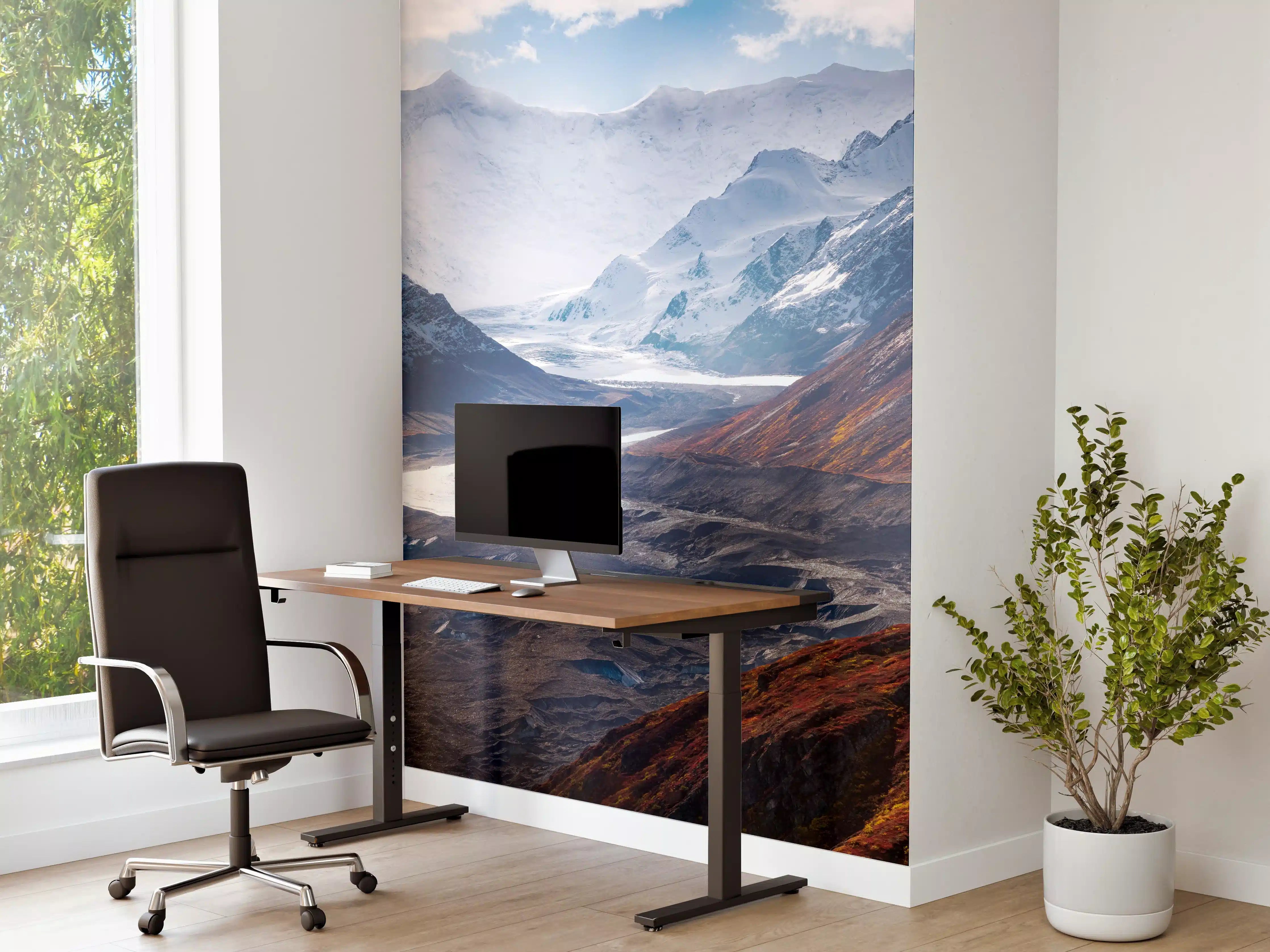 Büro Wandgestaltung - Berglandschaft mit Gletscher und Schnee