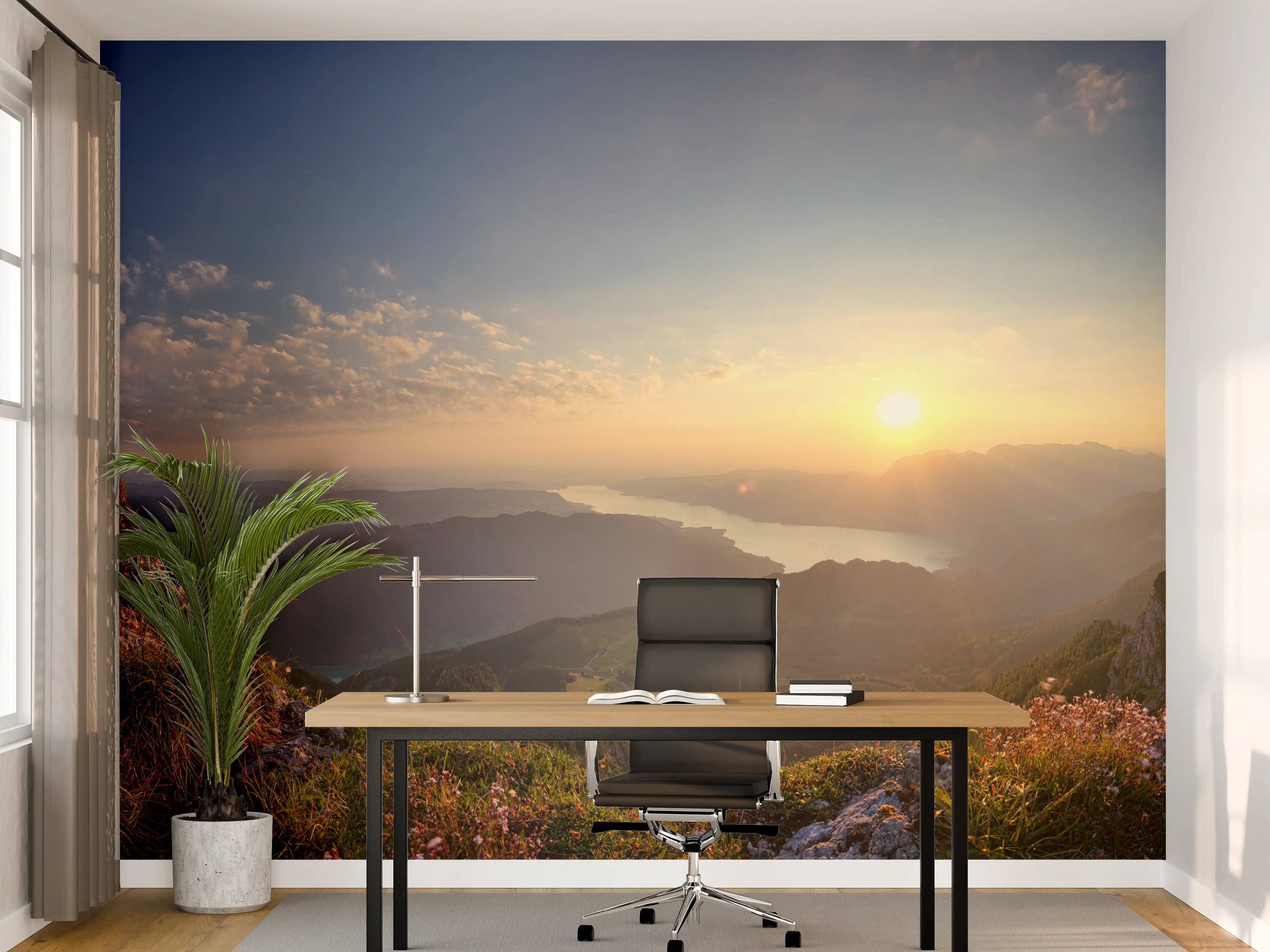 Büro Wandgestaltung - Berglandschafts Panorama