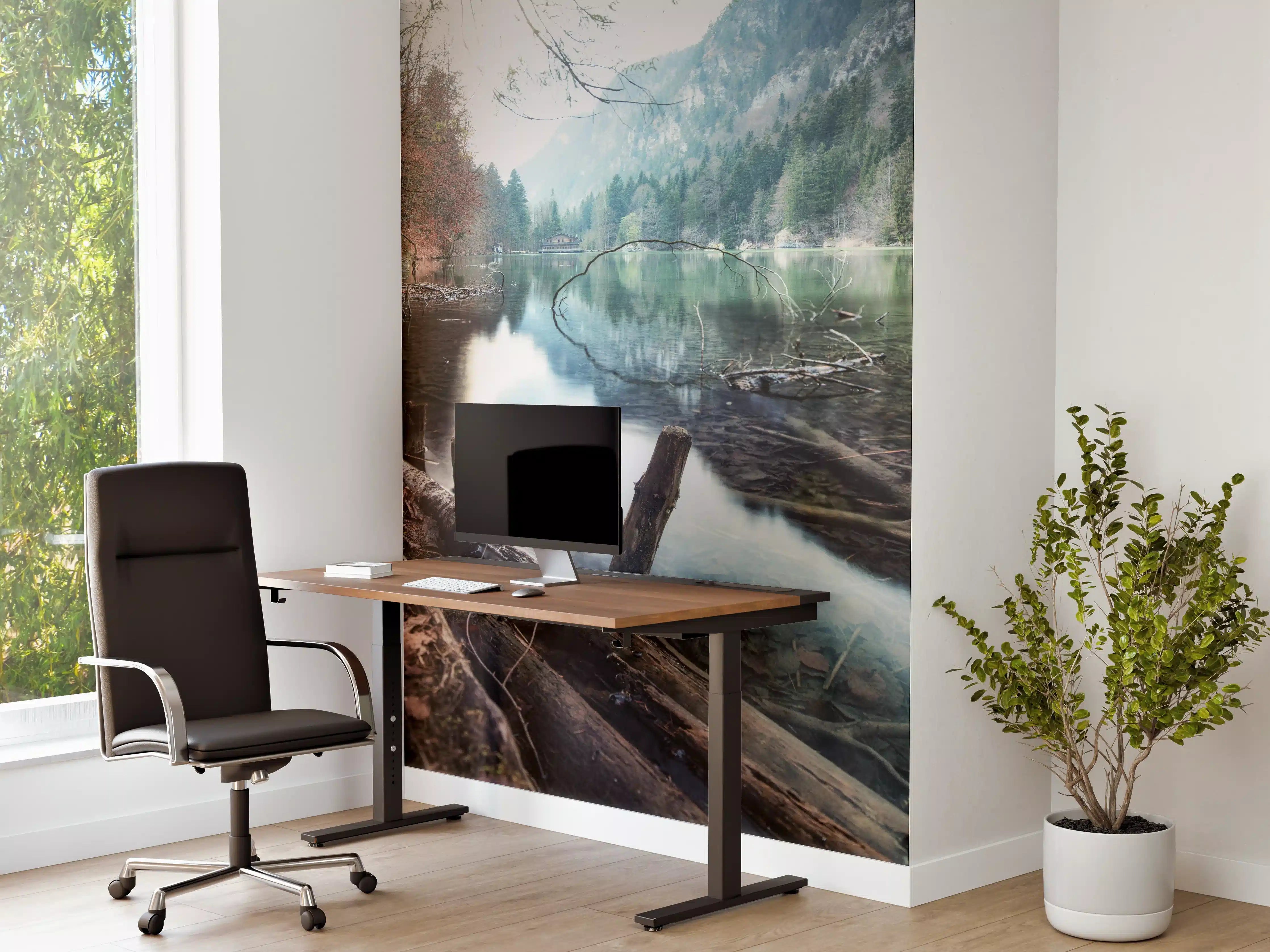 Büro Wandgestaltung - Bergsee im Kaskada Wald