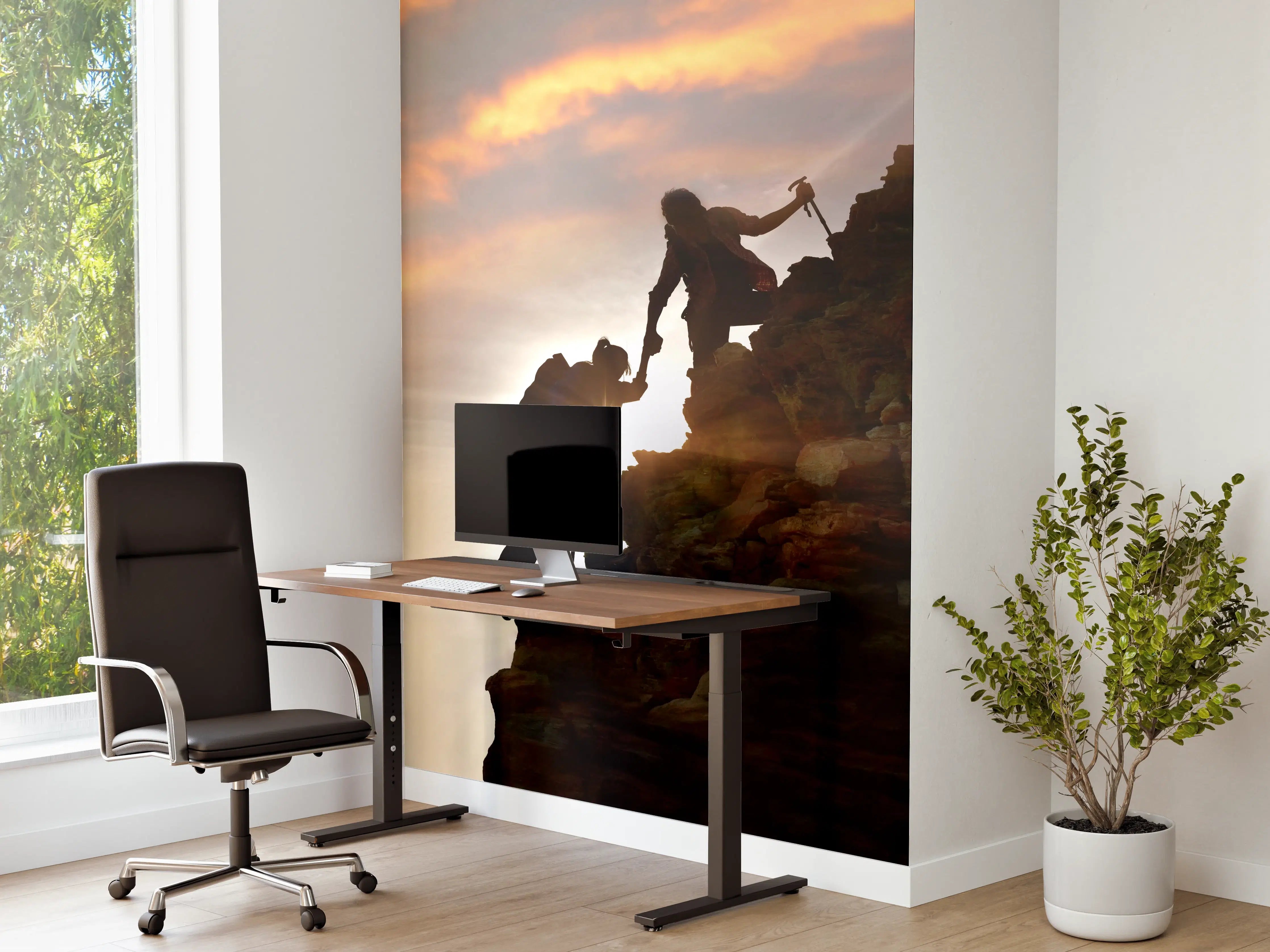 Büro Wandgestaltung - Bergsteiger bei Sonnenuntergang