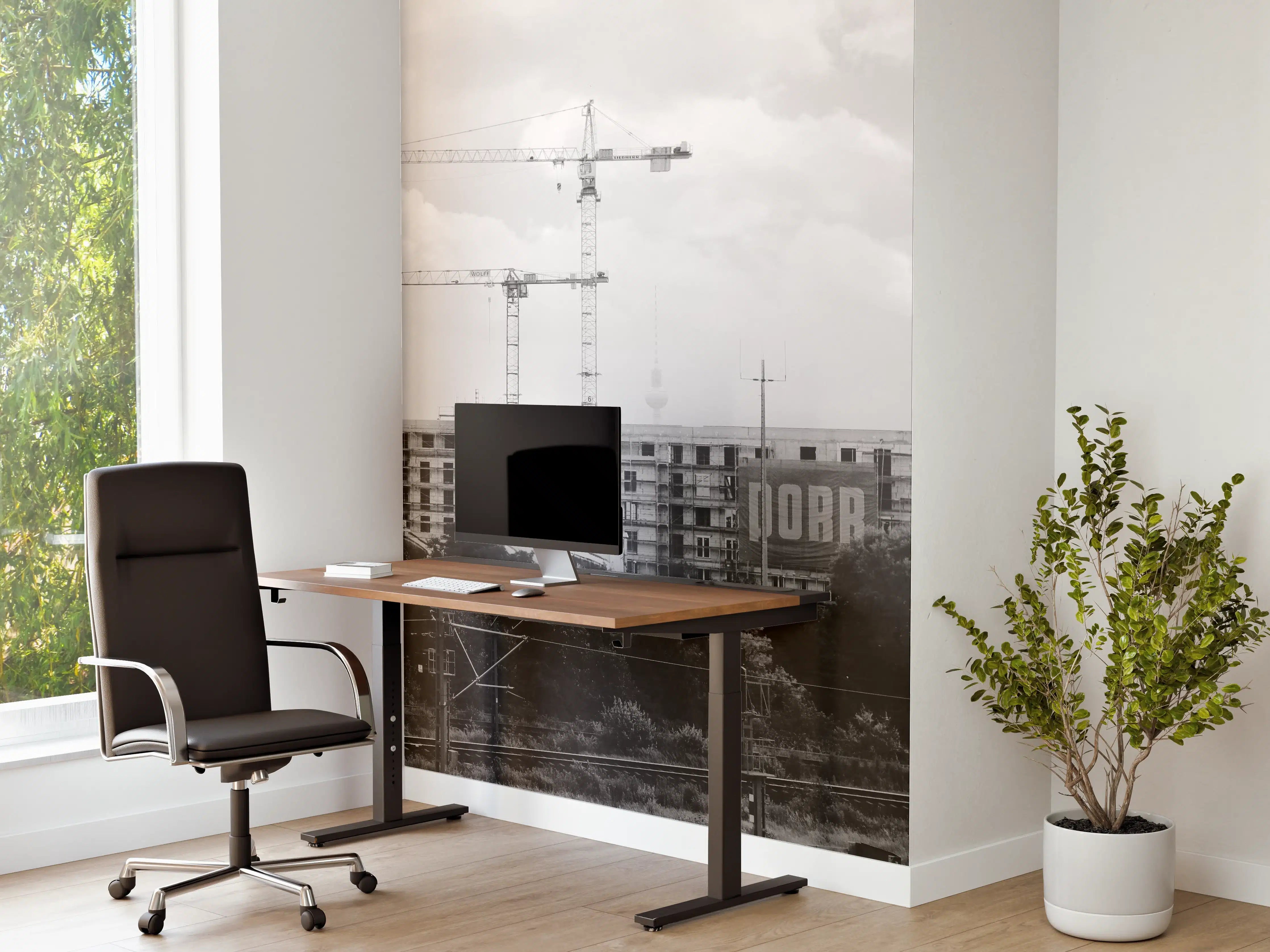 Büro Wandgestaltung - Berlin Monochrom Stadtlandschaft