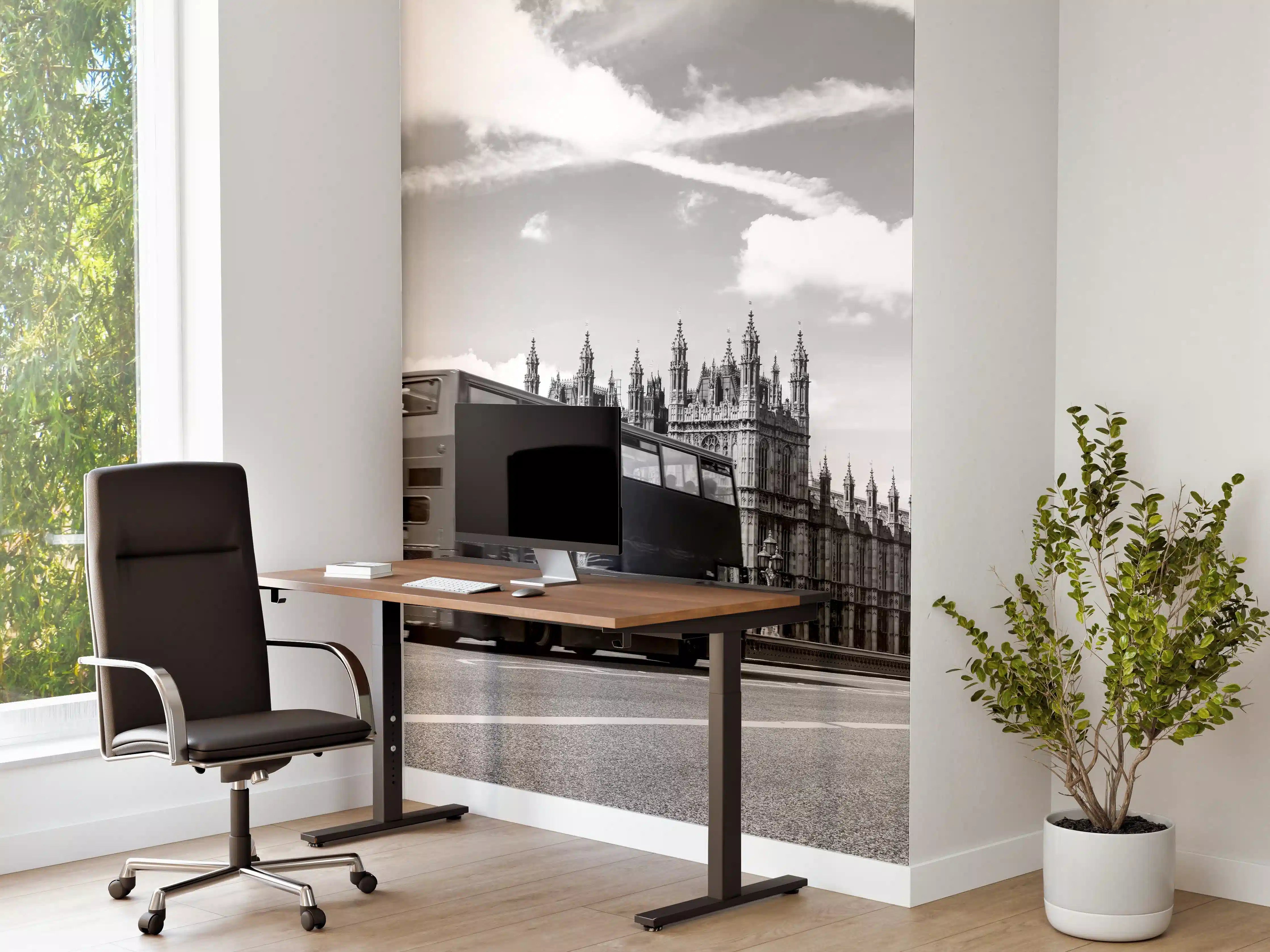 Büro Wandgestaltung - Berühmtes London-Silhouette in Schwarz-Weiß