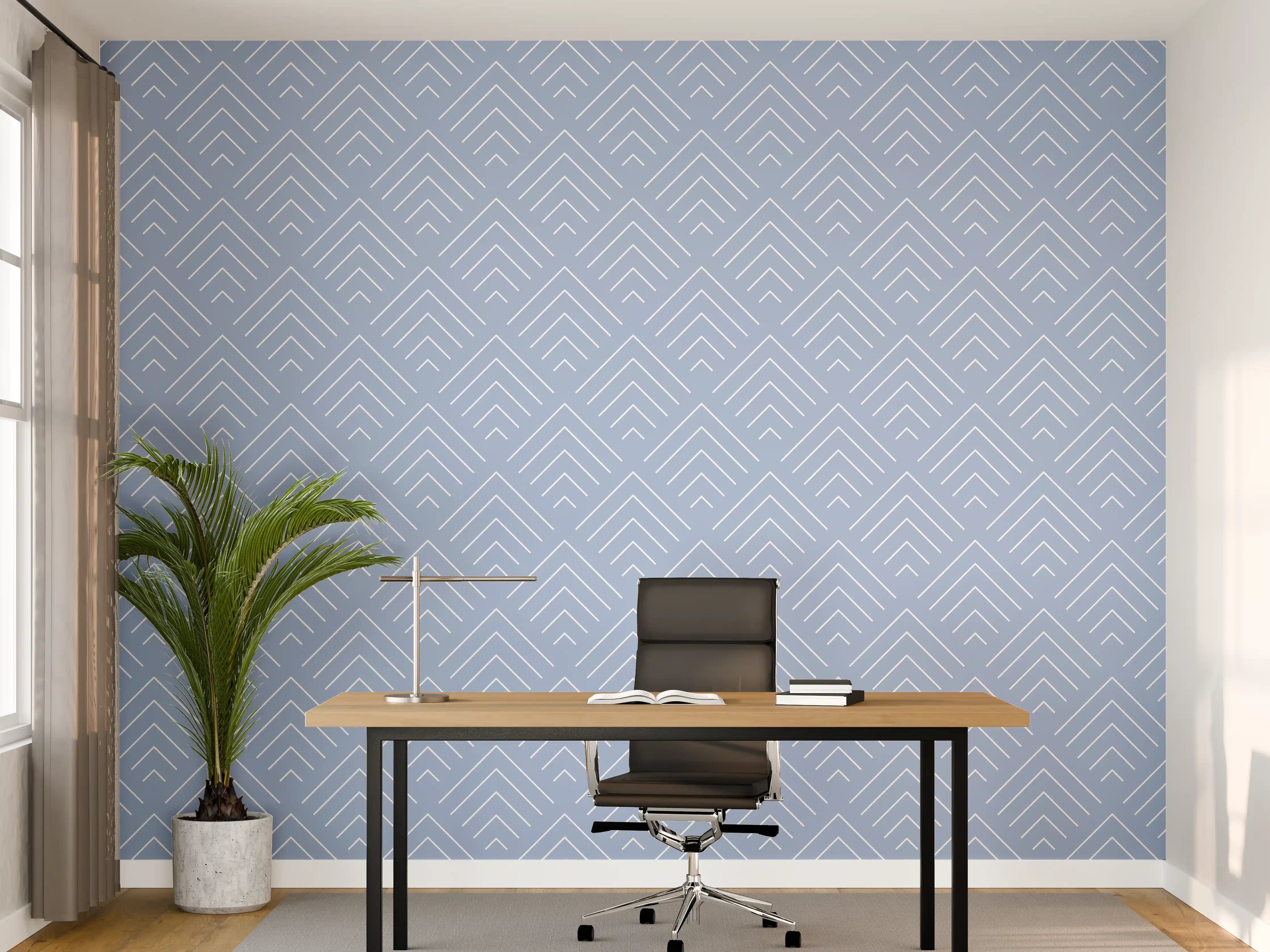 Büro Wandgestaltung - Beruhigende Blau-Grau-Lösung