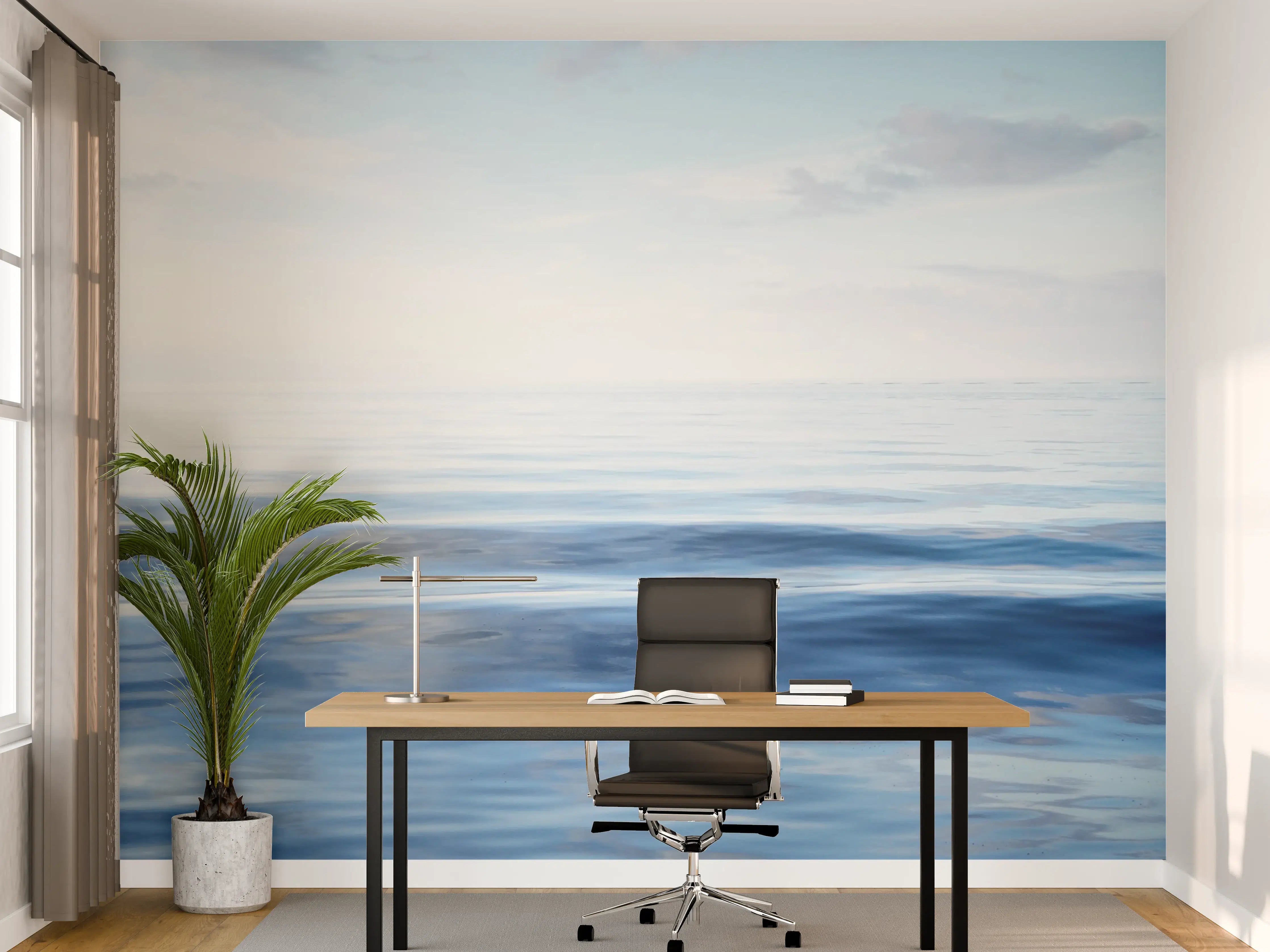 Büro Wandgestaltung - Beruhigender Meeresblick mit sanften Wellen
