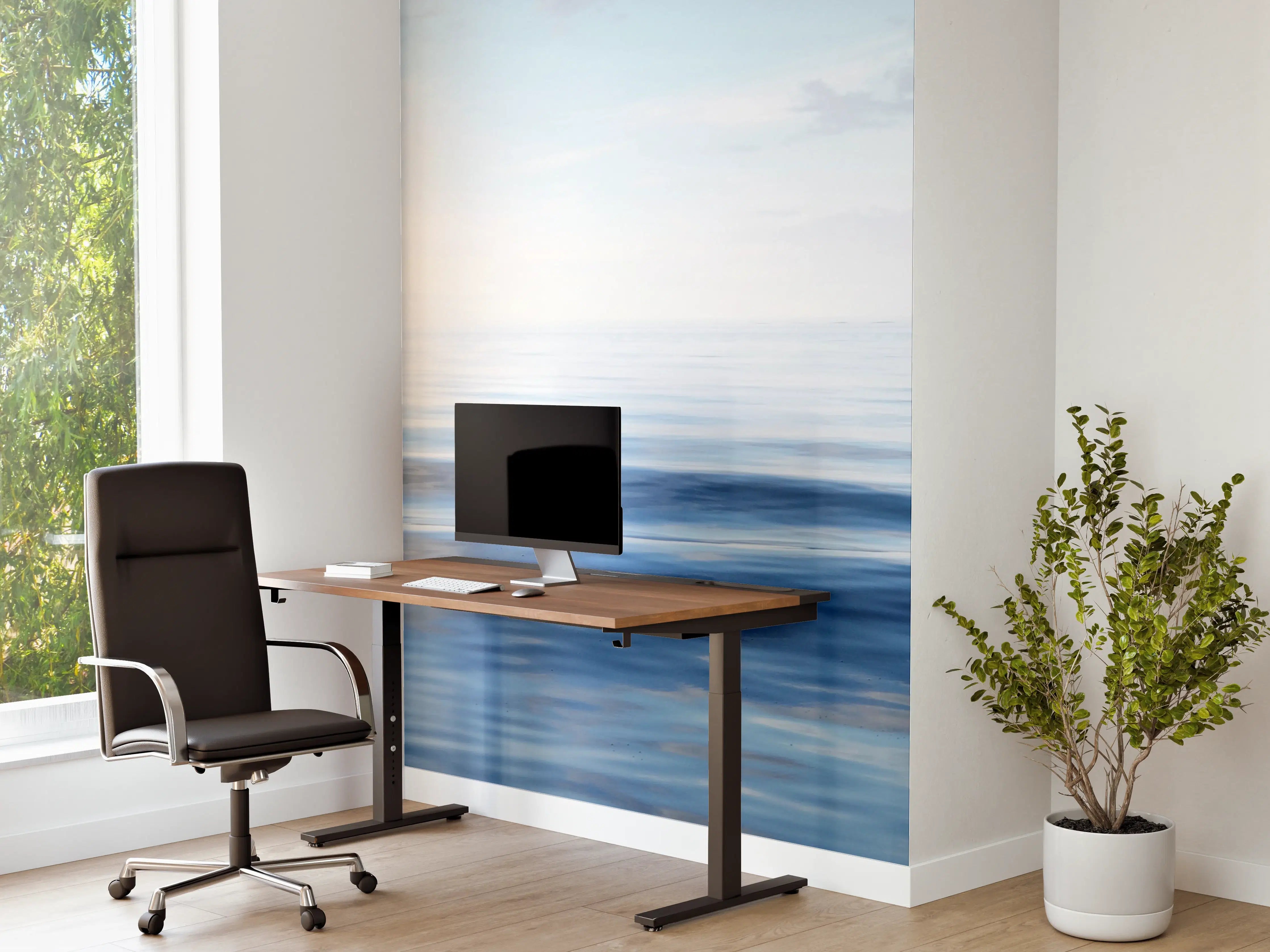 Büro Wandgestaltung - Beruhigender Meeresblick mit sanften Wellen