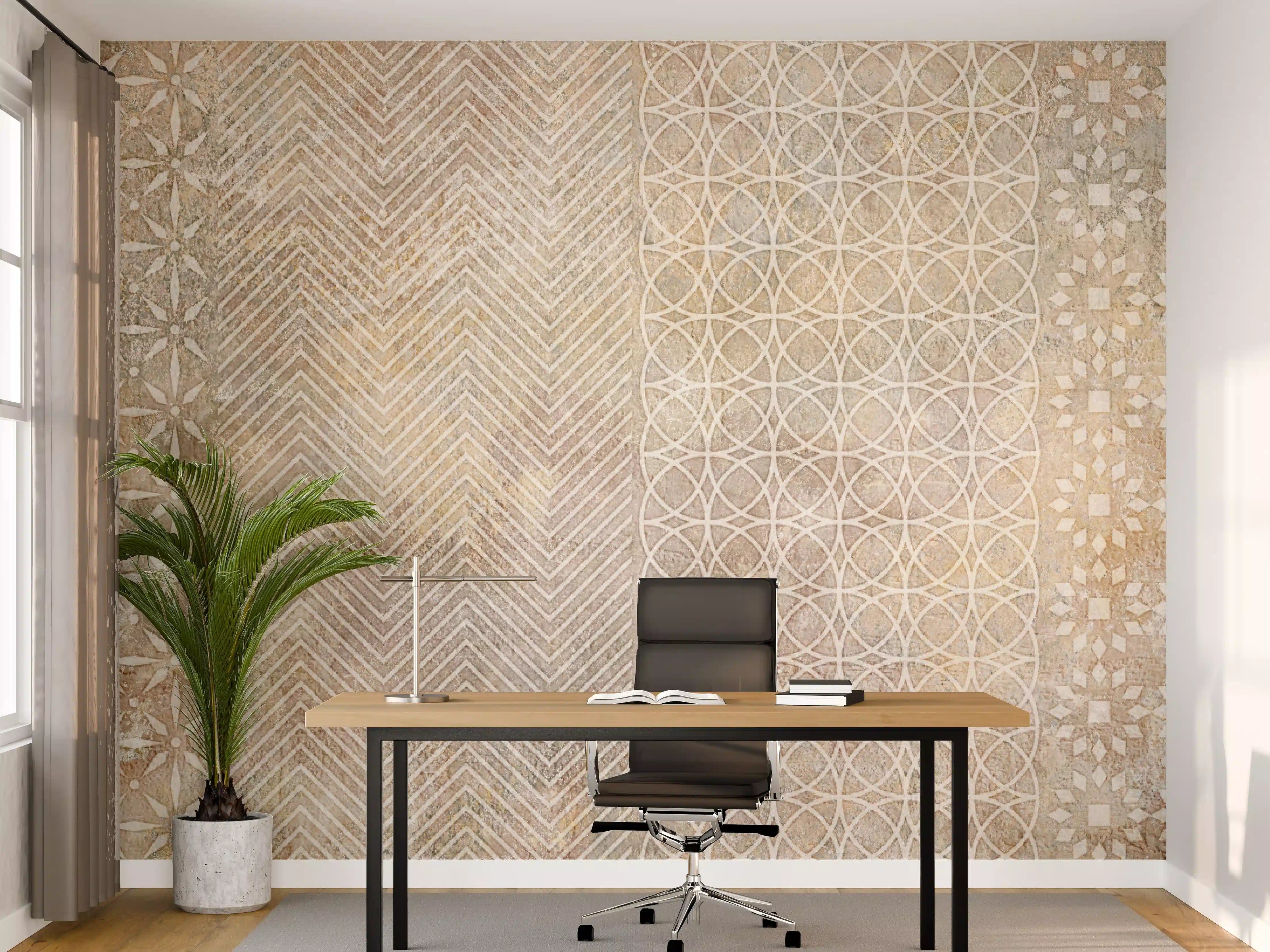 Büro Wandgestaltung - Betonstein Mosaikfliesen Zement