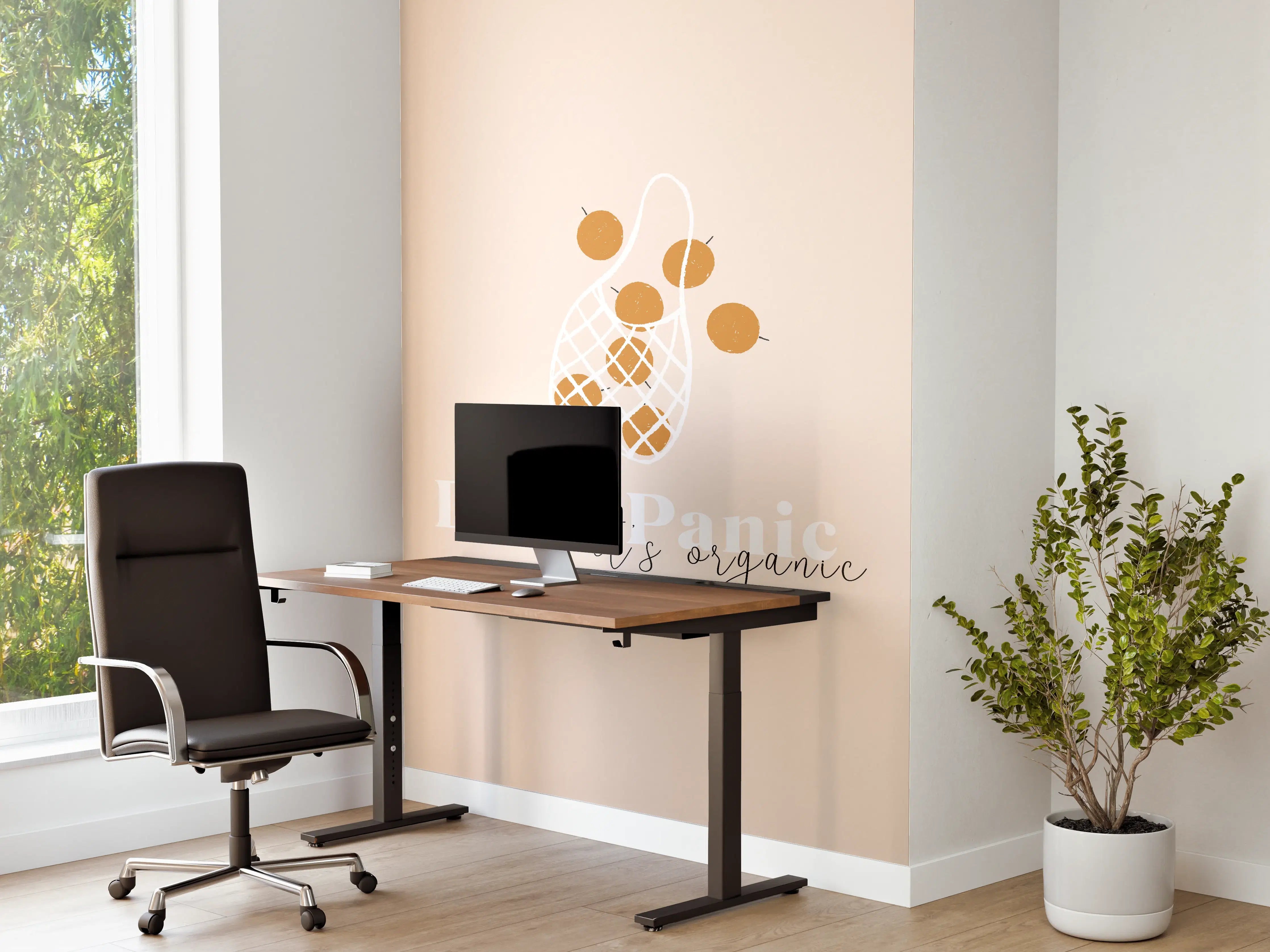 Büro Wandgestaltung - Bio-Früchte Beige-Weiß Design
