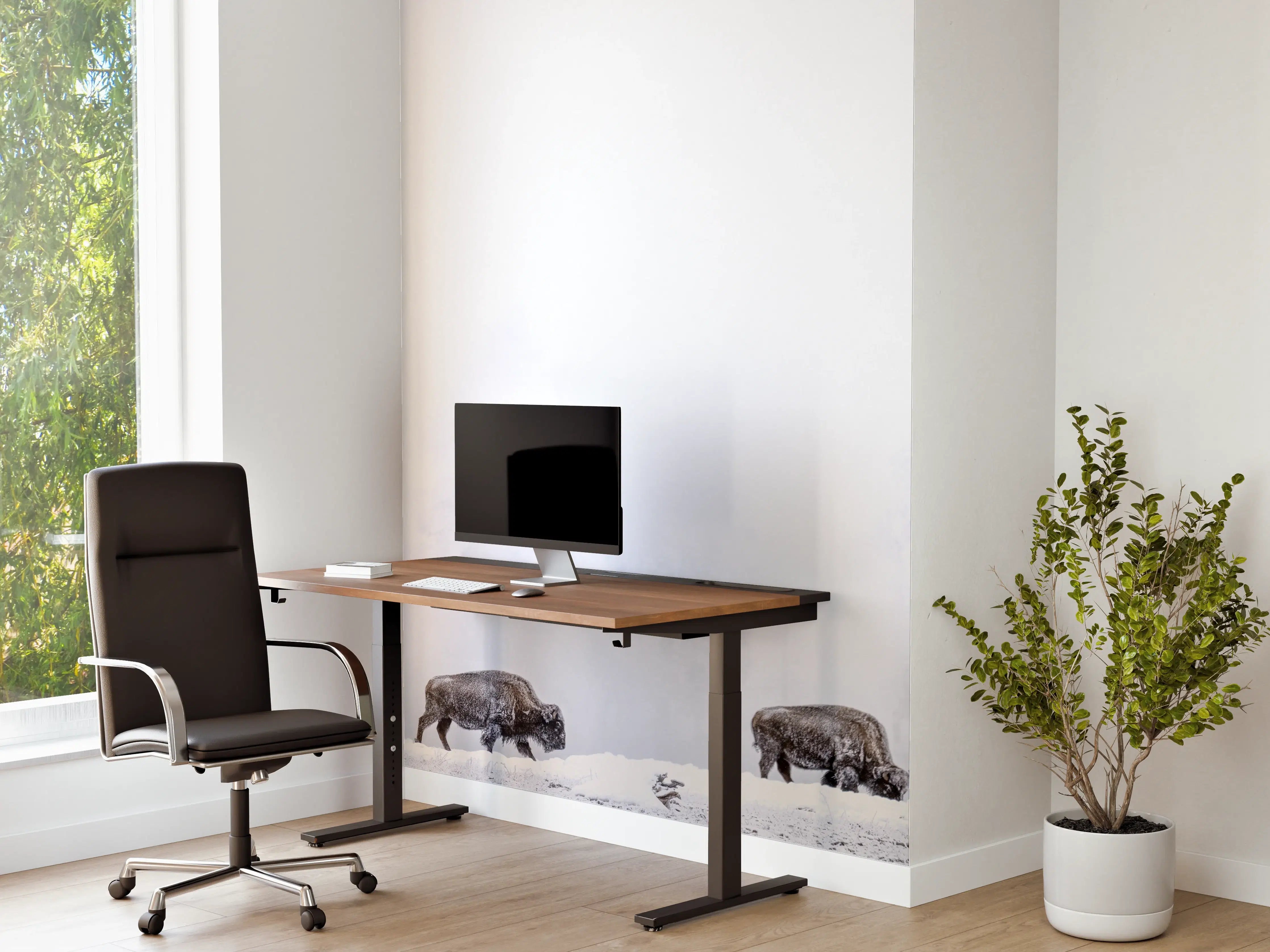 Büro Wandgestaltung - Bisons im kalten Wald