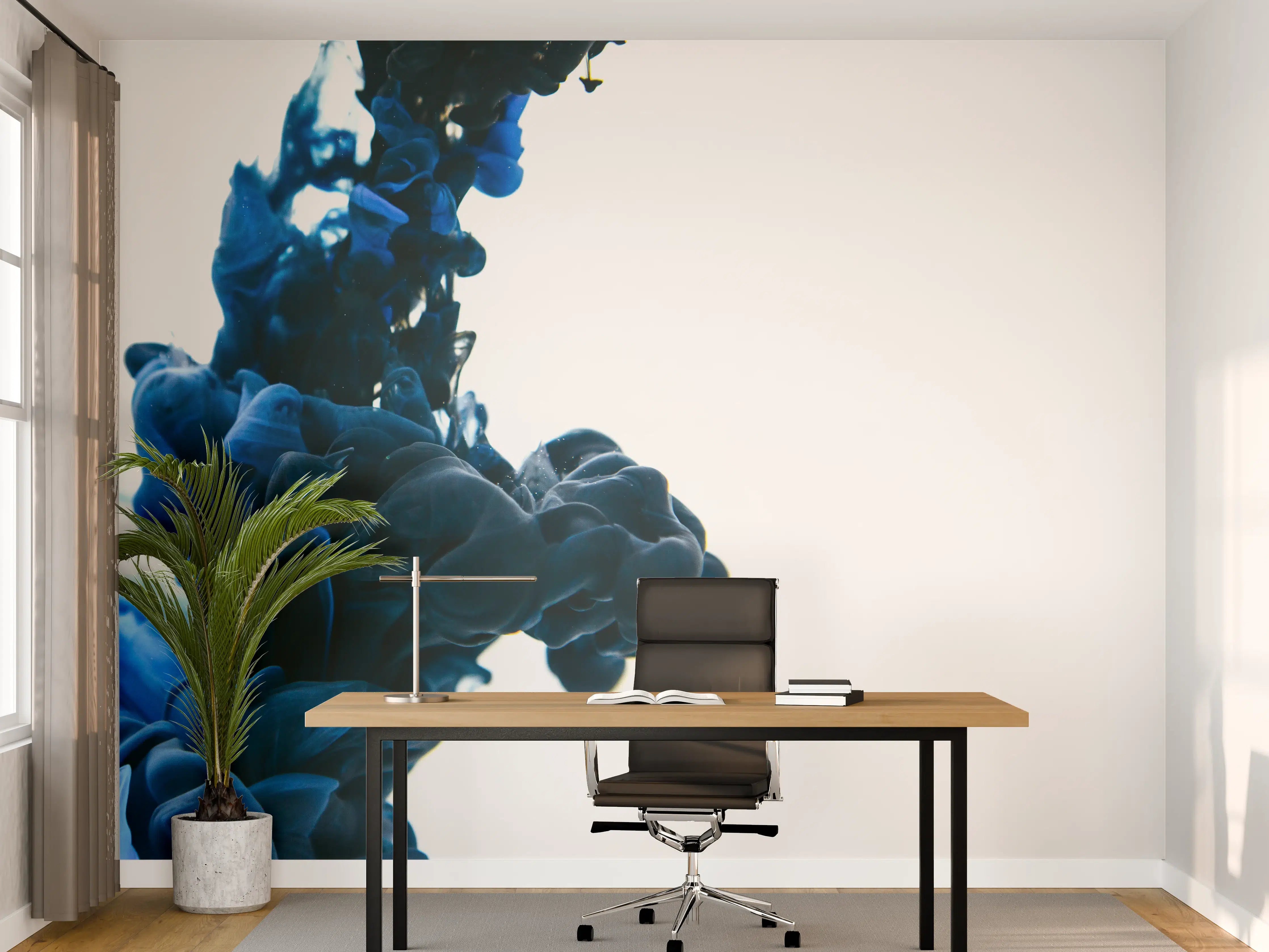 Büro Wandgestaltung - Bläuliche Tinte im Wasser 