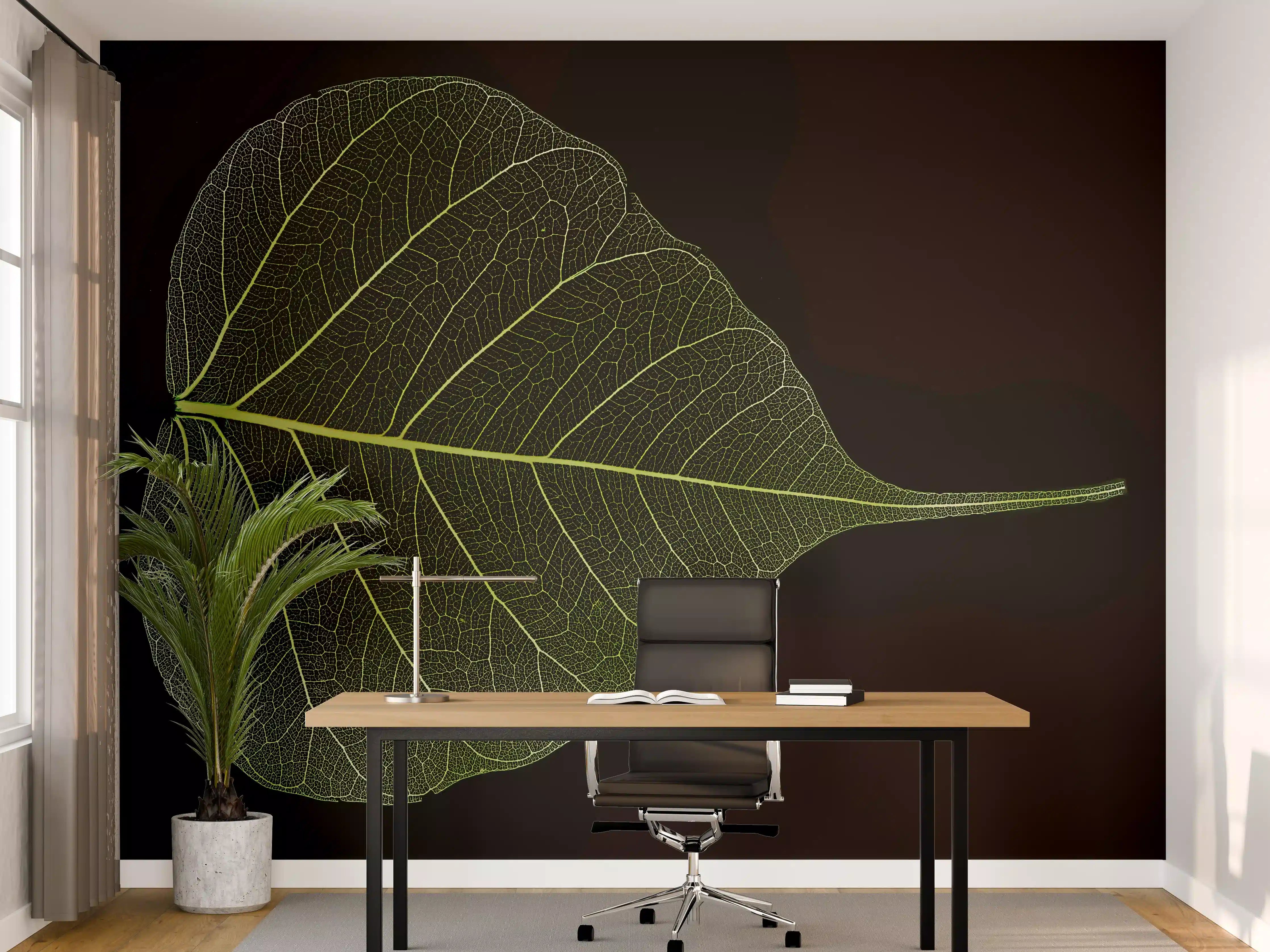 Büro Wandgestaltung - Blatt-Textur-Muster 2