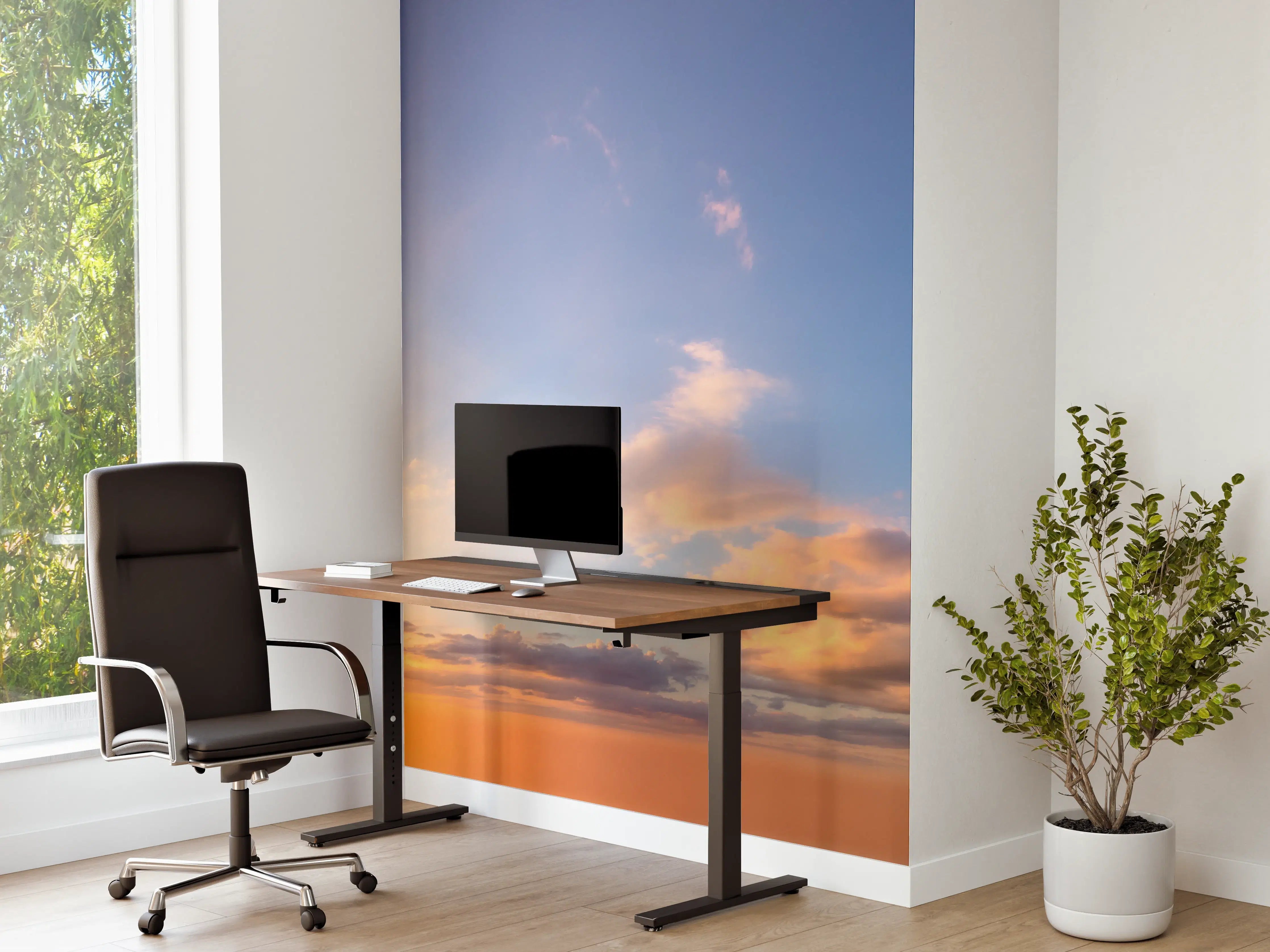 Büro Wandgestaltung - Blau-Orange Sonnenuntergang